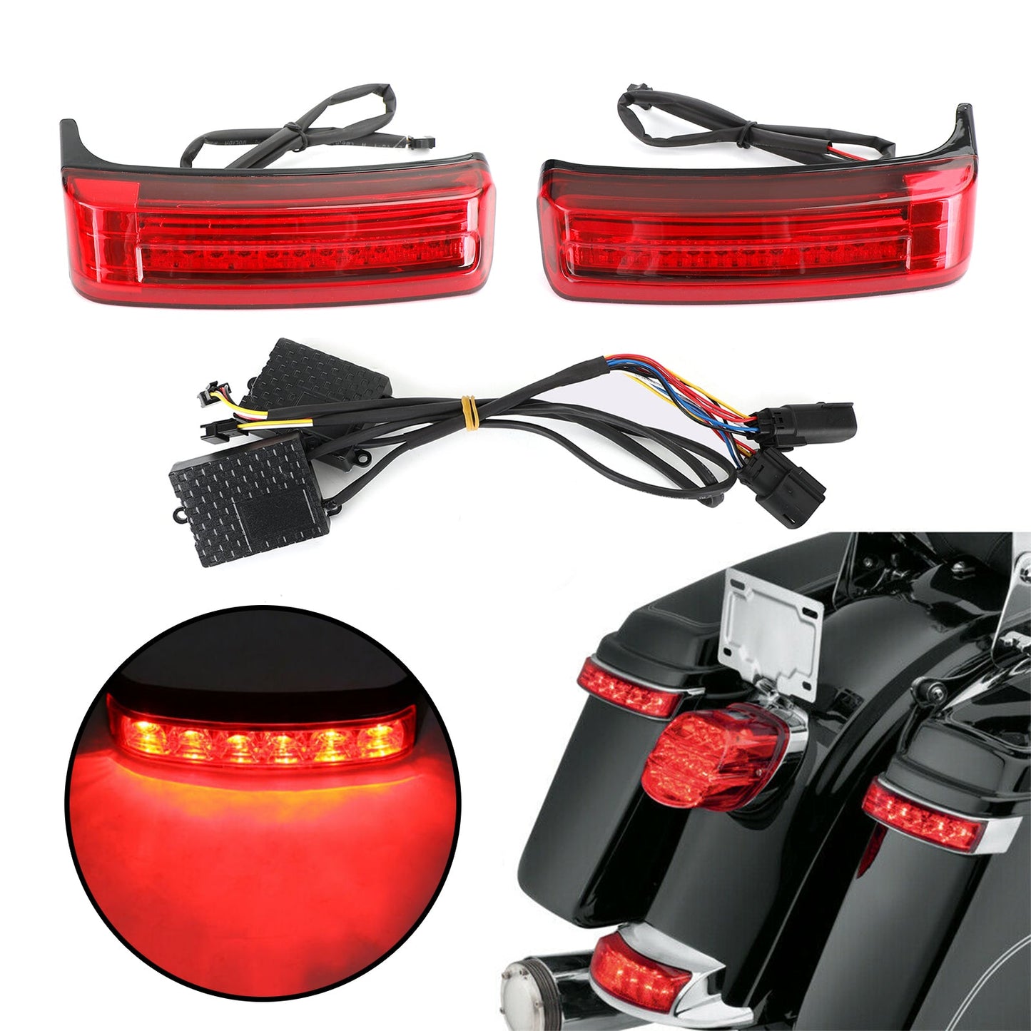 14-21 Touring Generic LED Saddlebag Saddle Bags Run Brake Turn Lamp Lights For