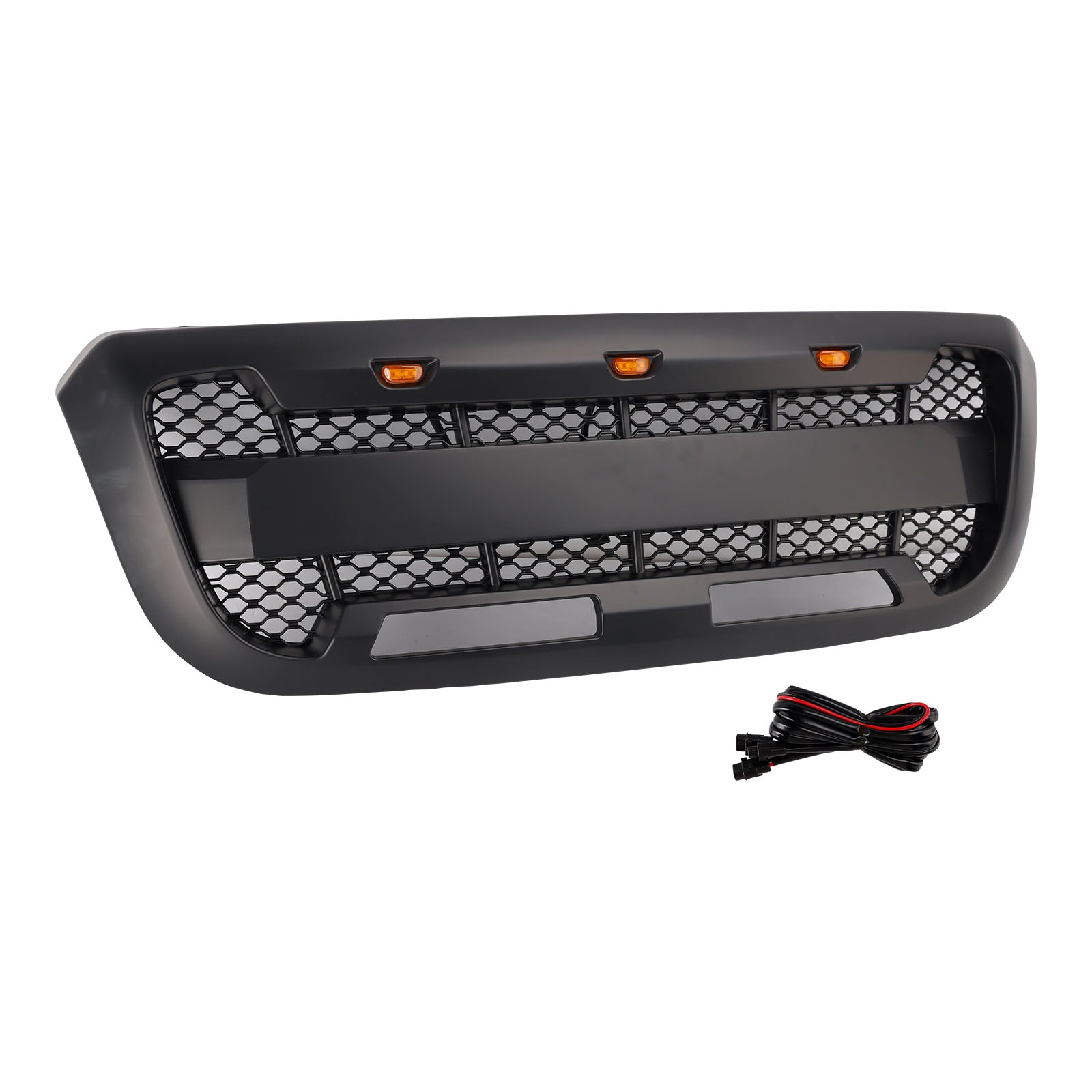 2004-2011 Fit Ford Ranger Matt Black Front Bumper Grille Grill With LED Light