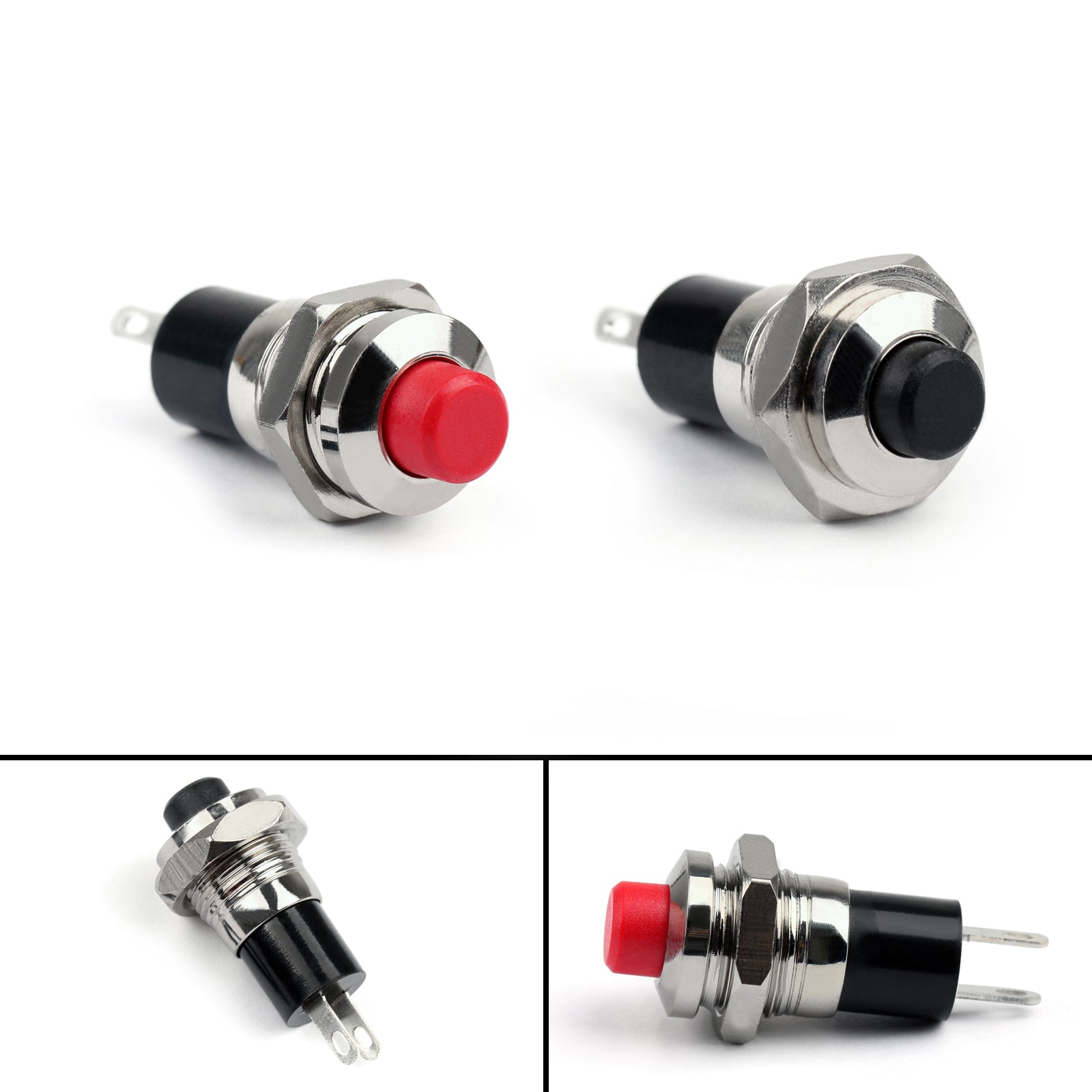 1Pcs New Mini Push Button SPST Momentary N/O OFF-ON Switch 10mm Red For Car, RED / 1PCS