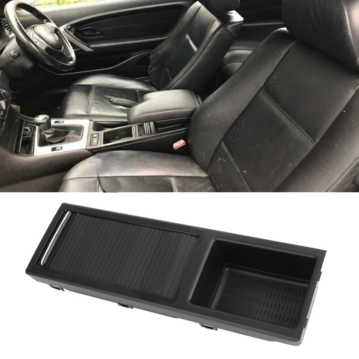 Black Front Center Console Storage Cup Holder Fits For BMW E46 3 Series 98-2007
