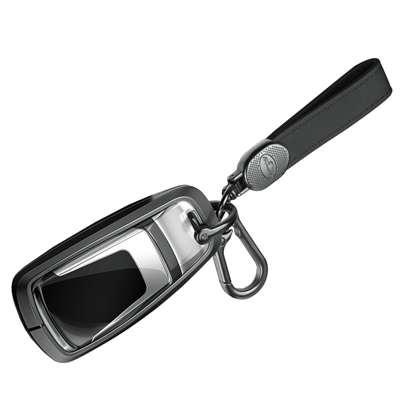 Aluminum Alloy TPU Black Car Key Case Cover With Buckle For Audi a6l a4l a3