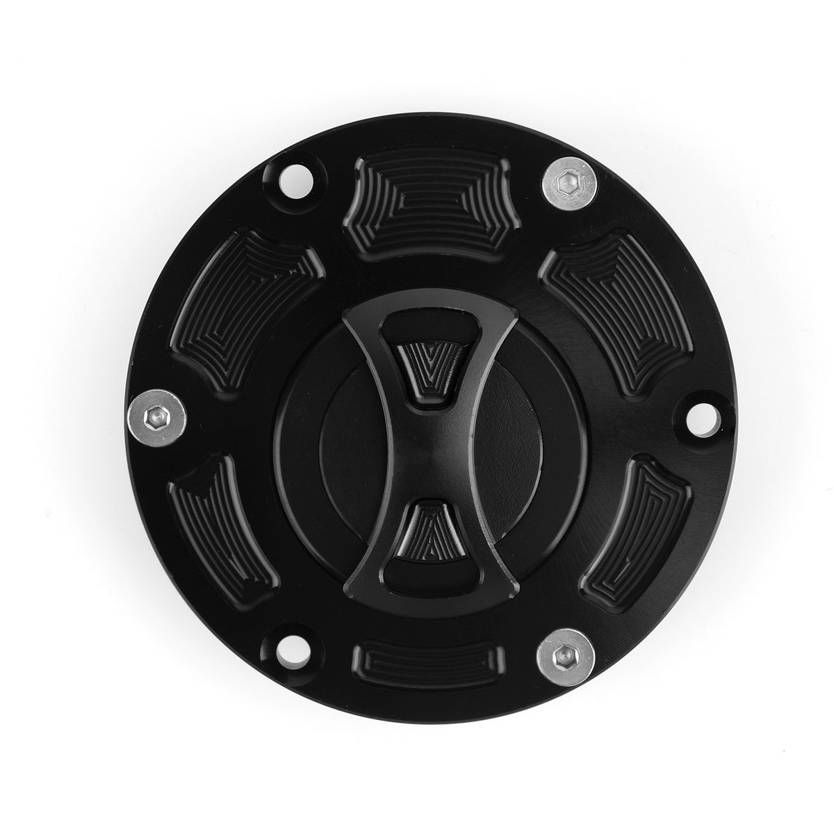 CNC Keyless Fuel Gas Cap Fit for Kawasaki Ninja 250/300 R Z250 Z300 08-17 Black