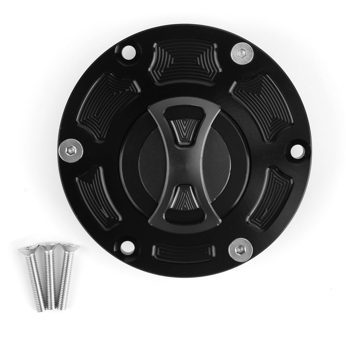 CNC Keyless Fuel Gas Cap Fit for Kawasaki Ninja 250/300 R Z250 Z300 08-17 Black