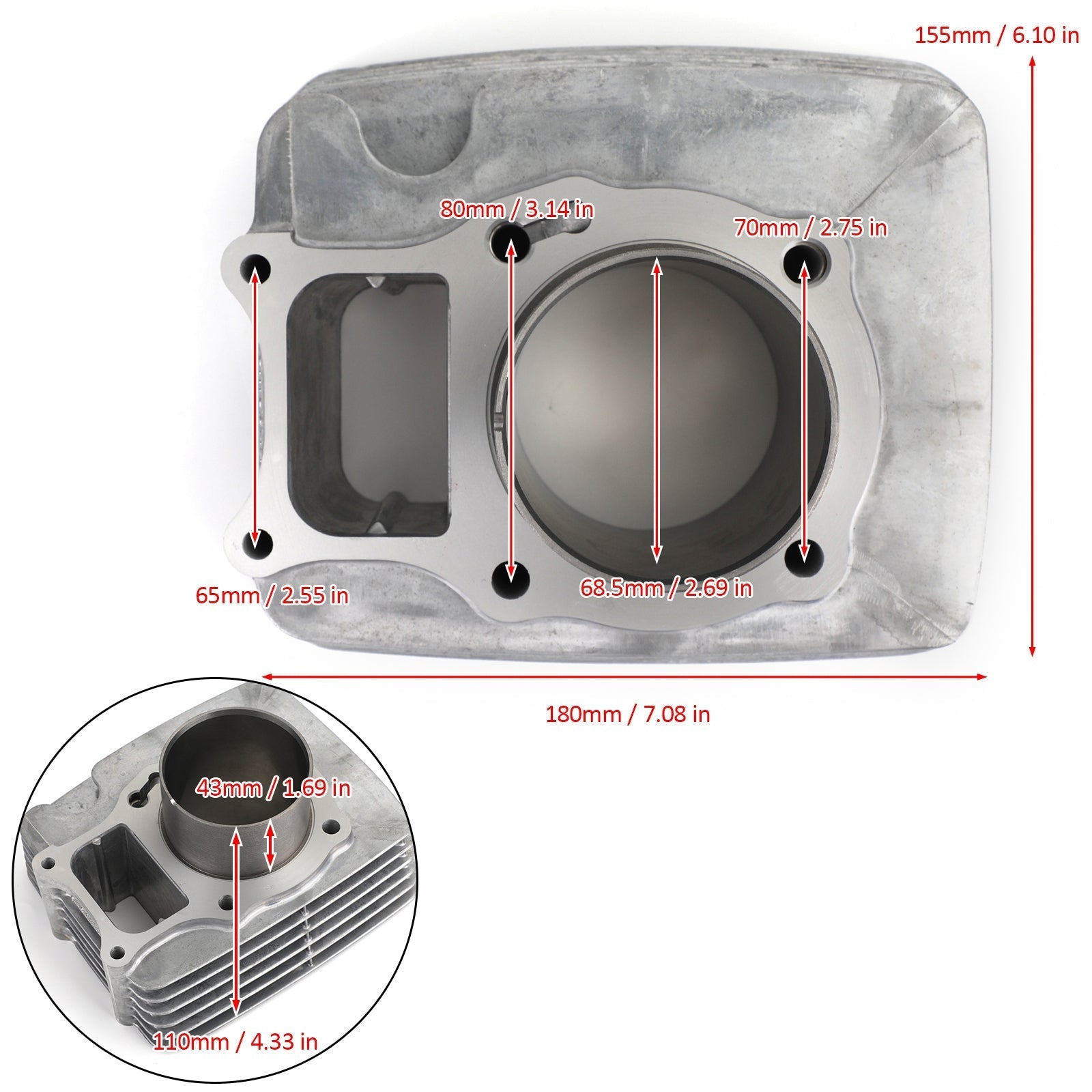 2001-2008 Honda TRX250EX Sportrax 229cc CYLINDER PISTON GASKET TOP END KIT 12100-HN6-000 Generic