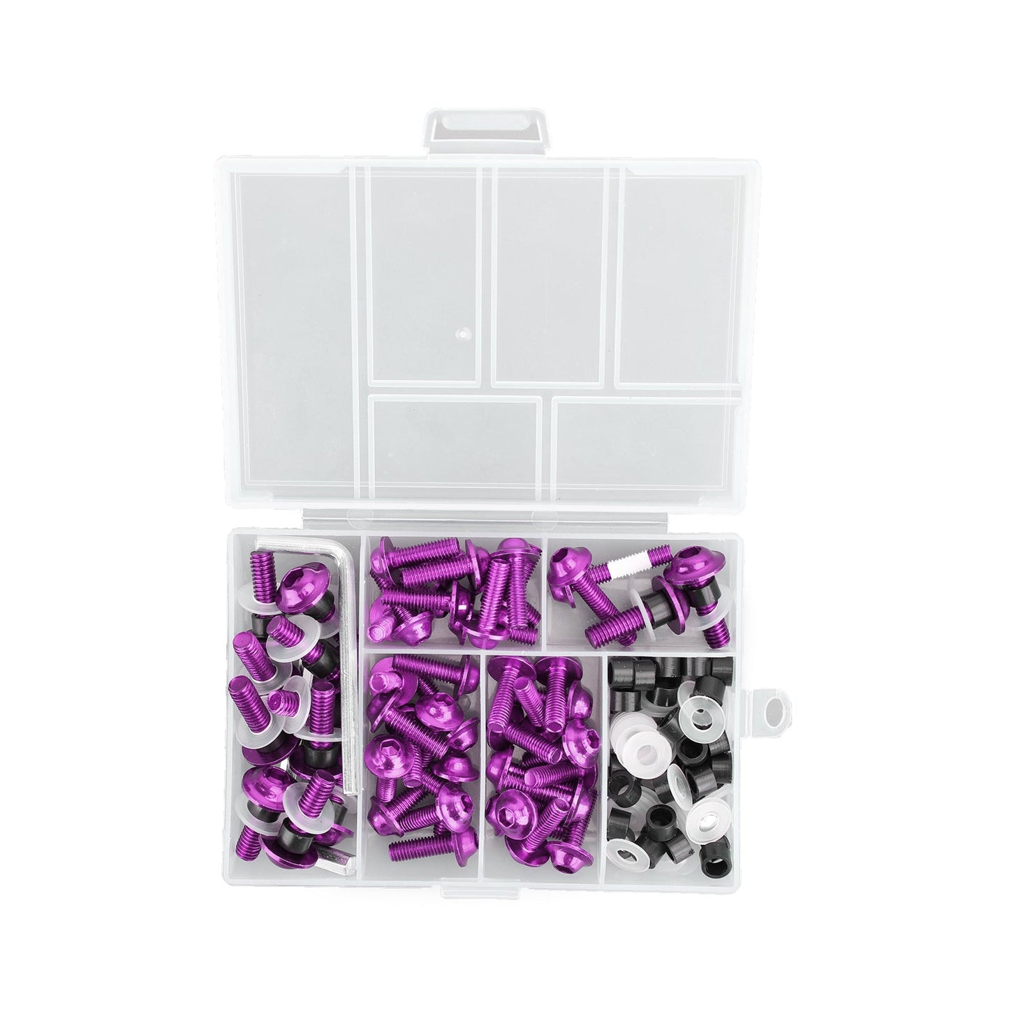 158Pcs Sportbike Windscreen Fairing Bolts Kit Fastener Clips Screws Purple