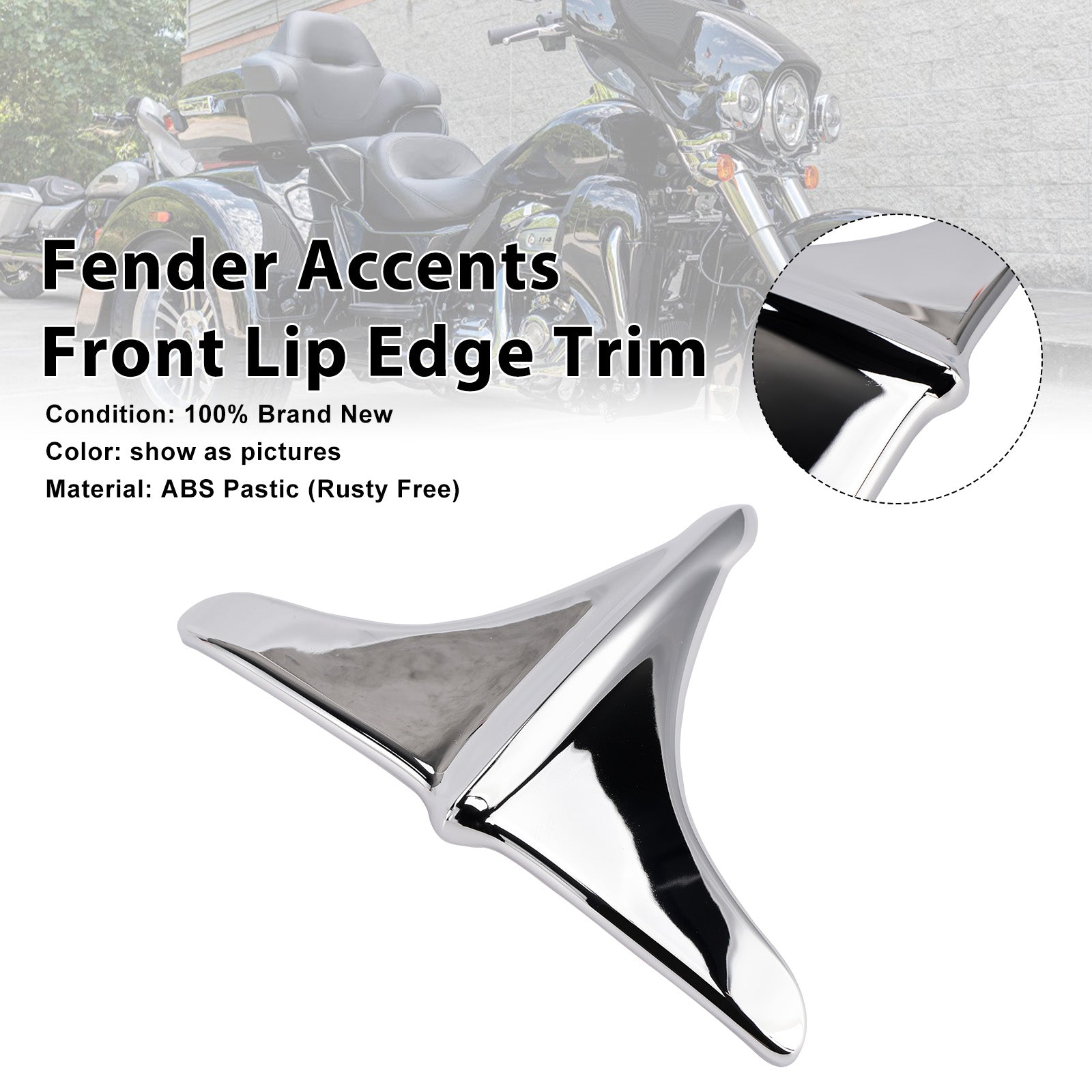ABS Rear Fender Accents Front Edge Trim For Street Tri Glide 2009-2023