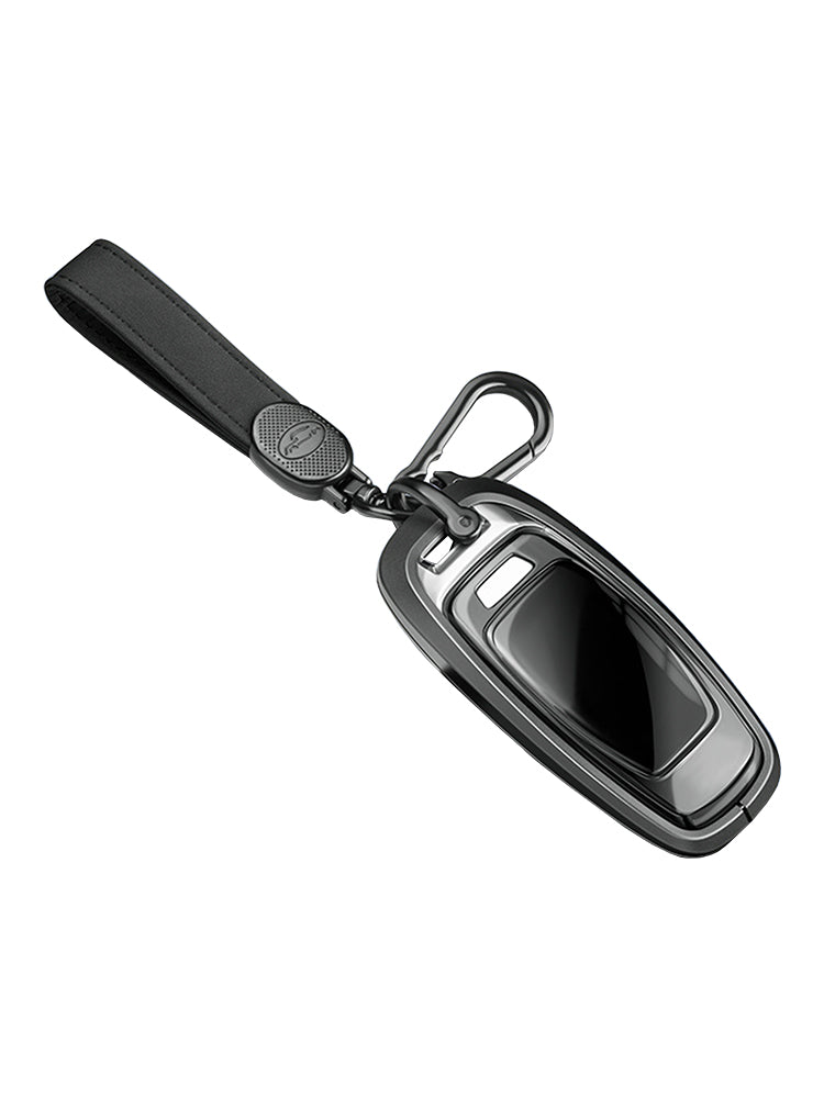 Aluminum Alloy TPU Black Car Key Case Cover With Buckle For Audi a6l a4l a3