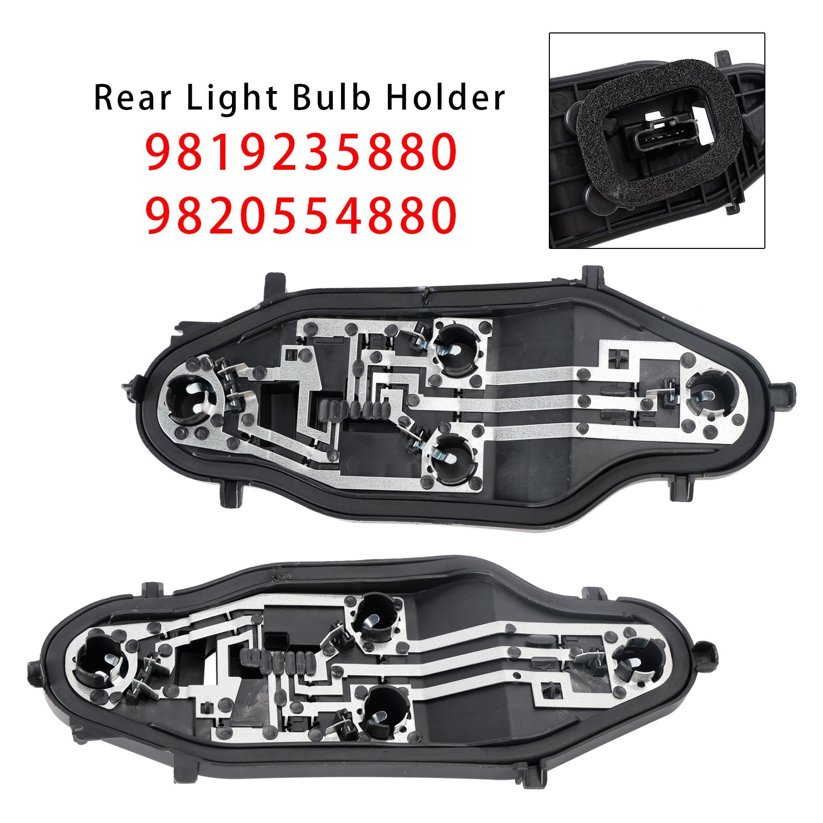 2019-2024 Peugeot Partner（Barn Doors Models）Left+Right Rear Light Bulb Holder 9819235880