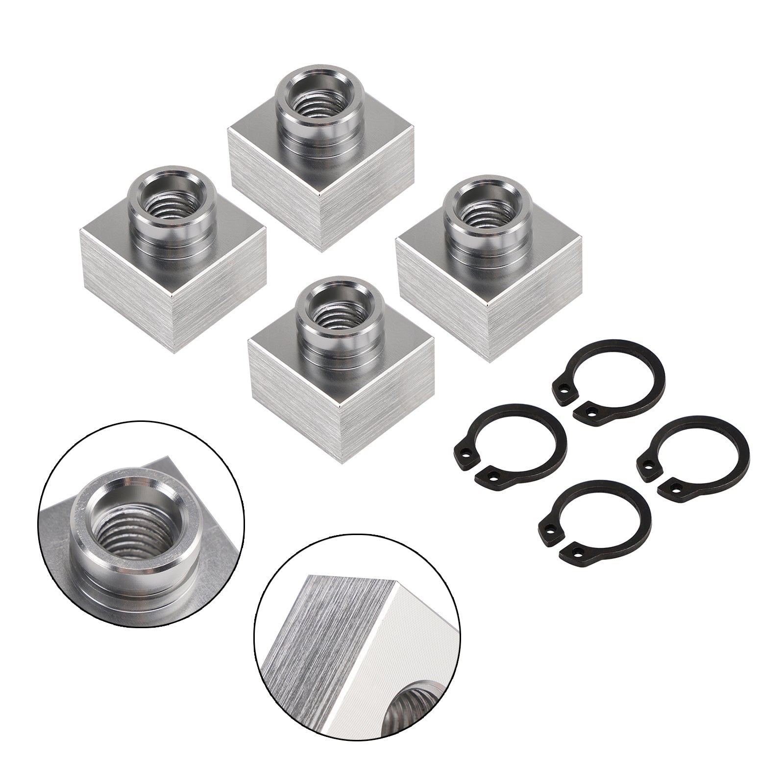 4X Set Snowmobile Trailer Insert Nut & Snap Ring 04414 03400 For Triton Xt & Lt