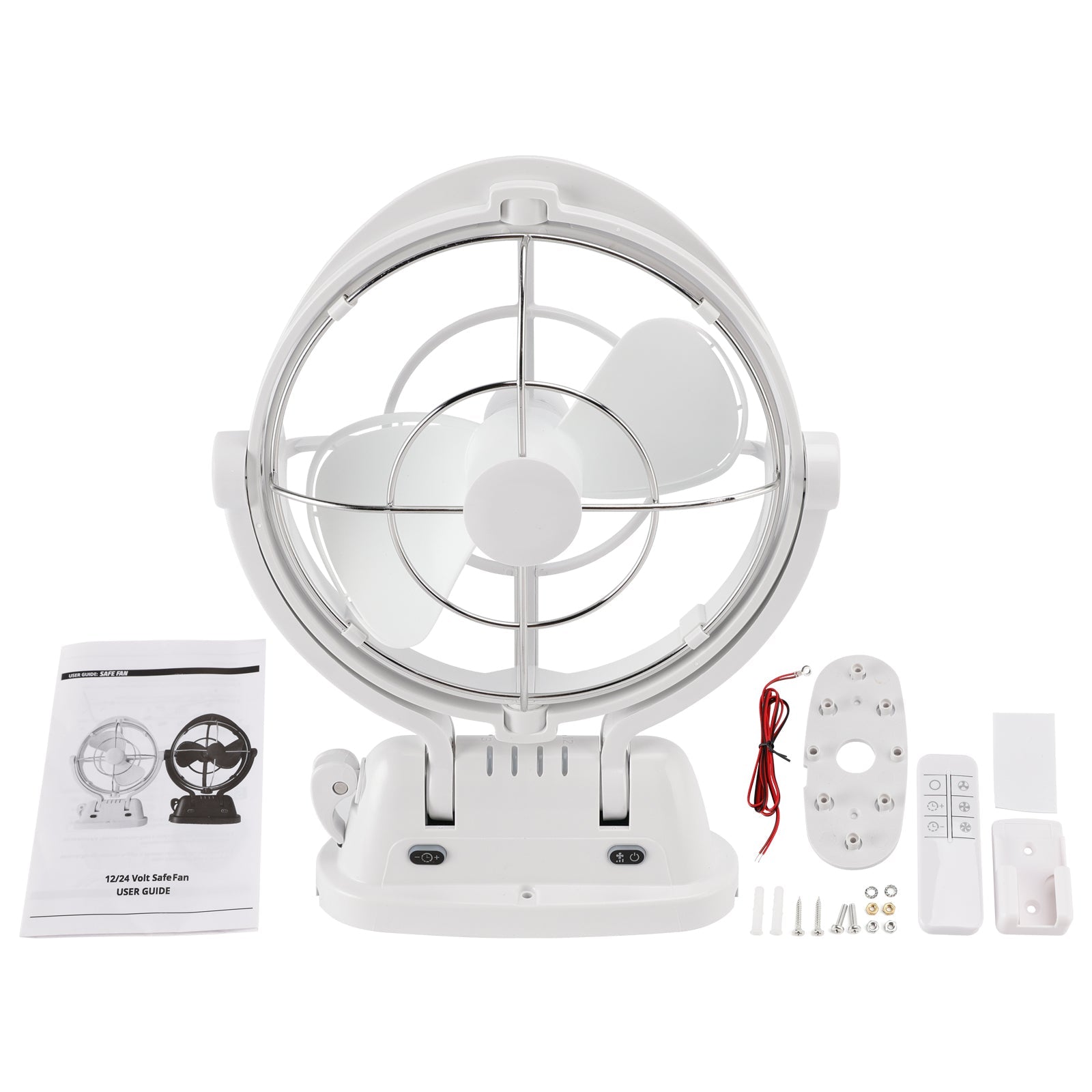 12V/24V Auto-Sensing Low-Power Draw Fan For Boats and RV White