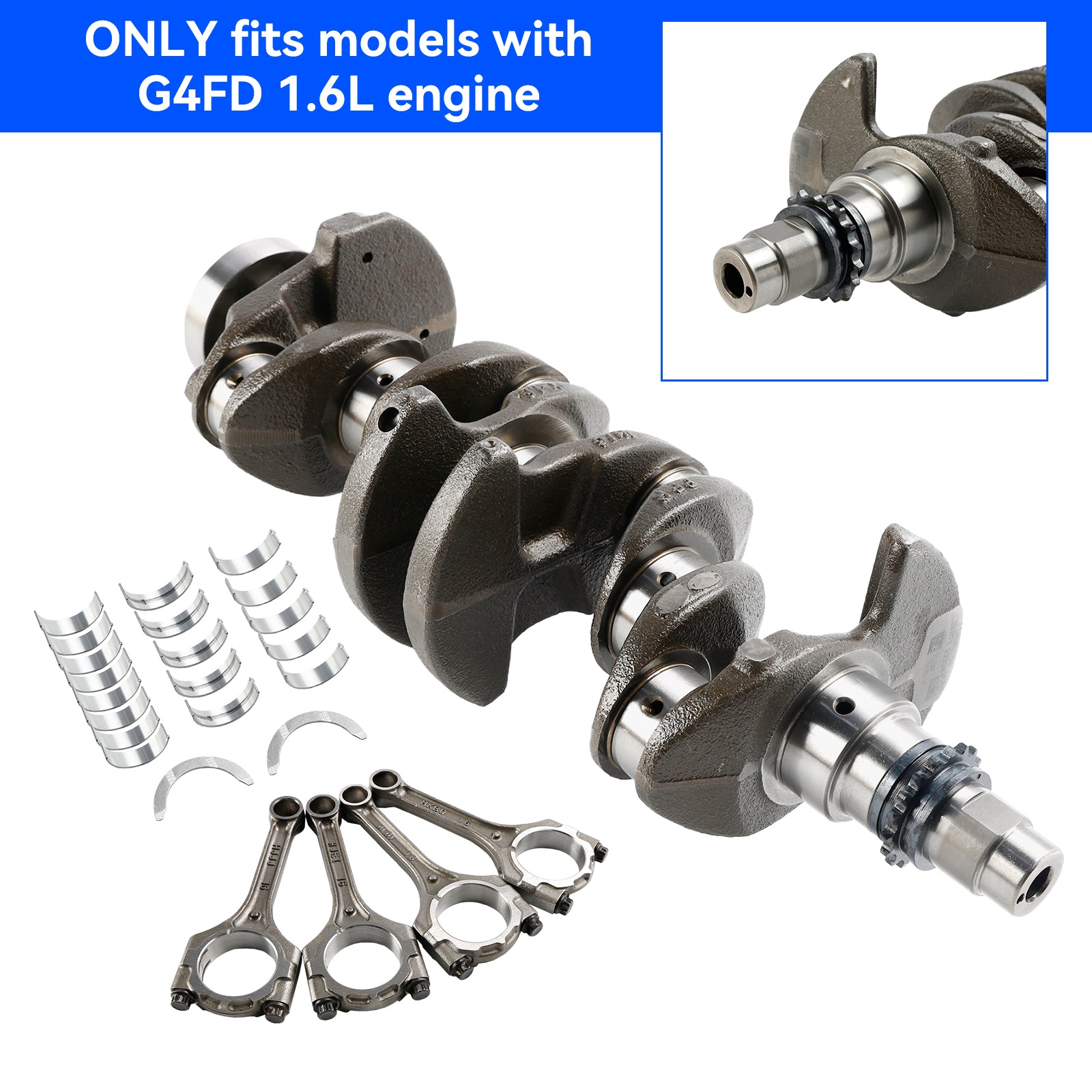 2015-2017 Kia Rio SX Hatchback 4-Door Crankshaft & Rods & Bearing 209102BB03