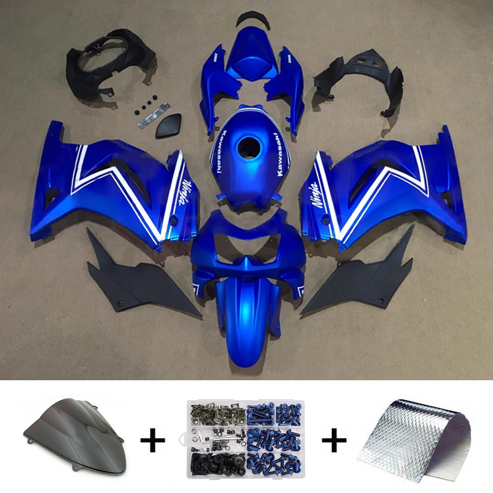 Injection Fairing Kit Bodywork Plastic ABS fit For Kawasaki EX250 Ninja250R 2008-2012