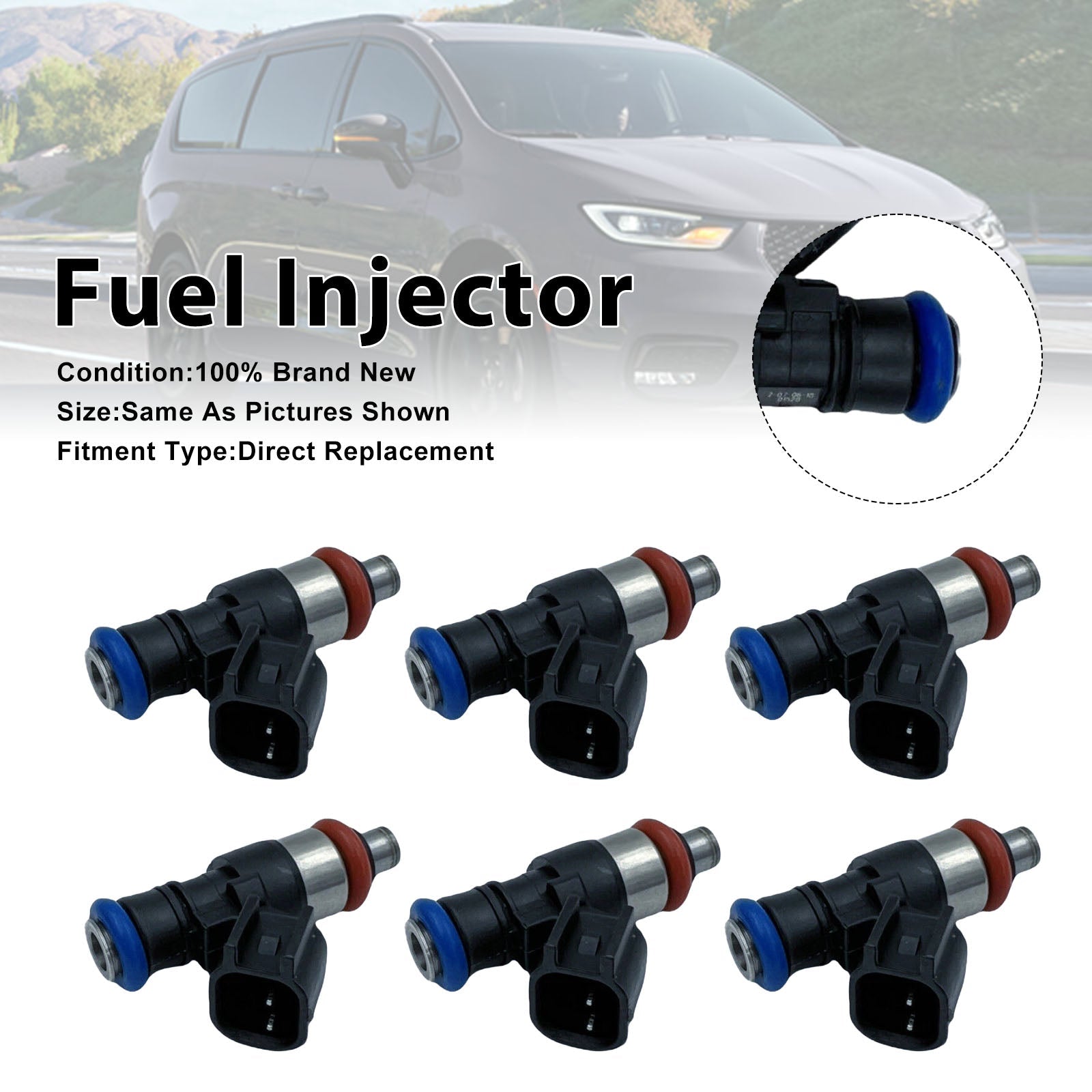 6Pcs Fuel Injector For Ram 1500 For Chrysler Voyager 2020-2021 0280158662