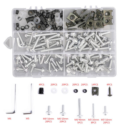 177X Fairing Fender Fastener Kit Body Work Screws Bolts Washers Motorcycle SIL