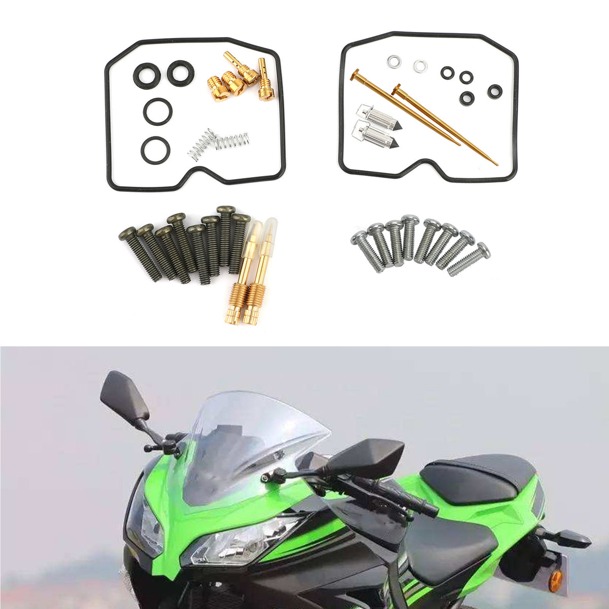 Areyourshop Carburetor Rebuild Kit for Kawasaki EX250 Ninja 250R 2008-2012