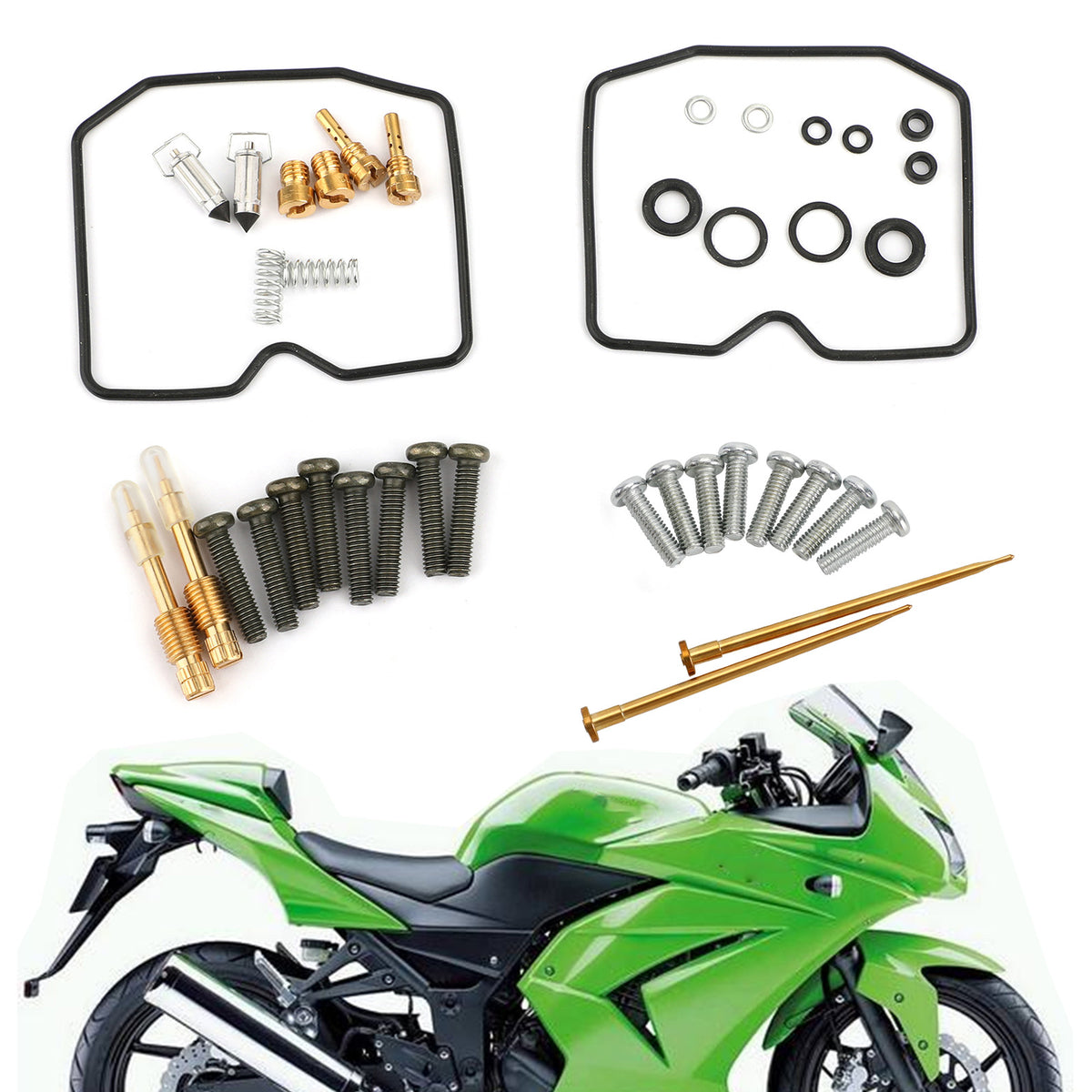 Areyourshop Carburetor Rebuild Kit for Kawasaki EX250 Ninja 250R 2008-2012