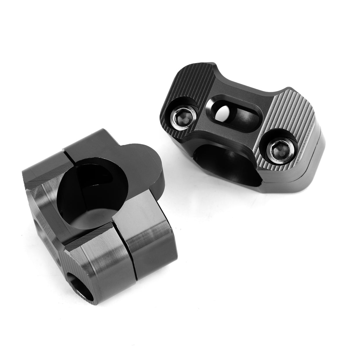 CNC Aluminum Motorcycle Handlebar Risers 22-28mm Universal Clamp Mount Black