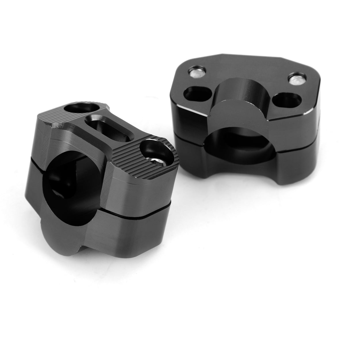 CNC Aluminum Motorcycle Handlebar Risers 22-28mm Universal Clamp Mount Black
