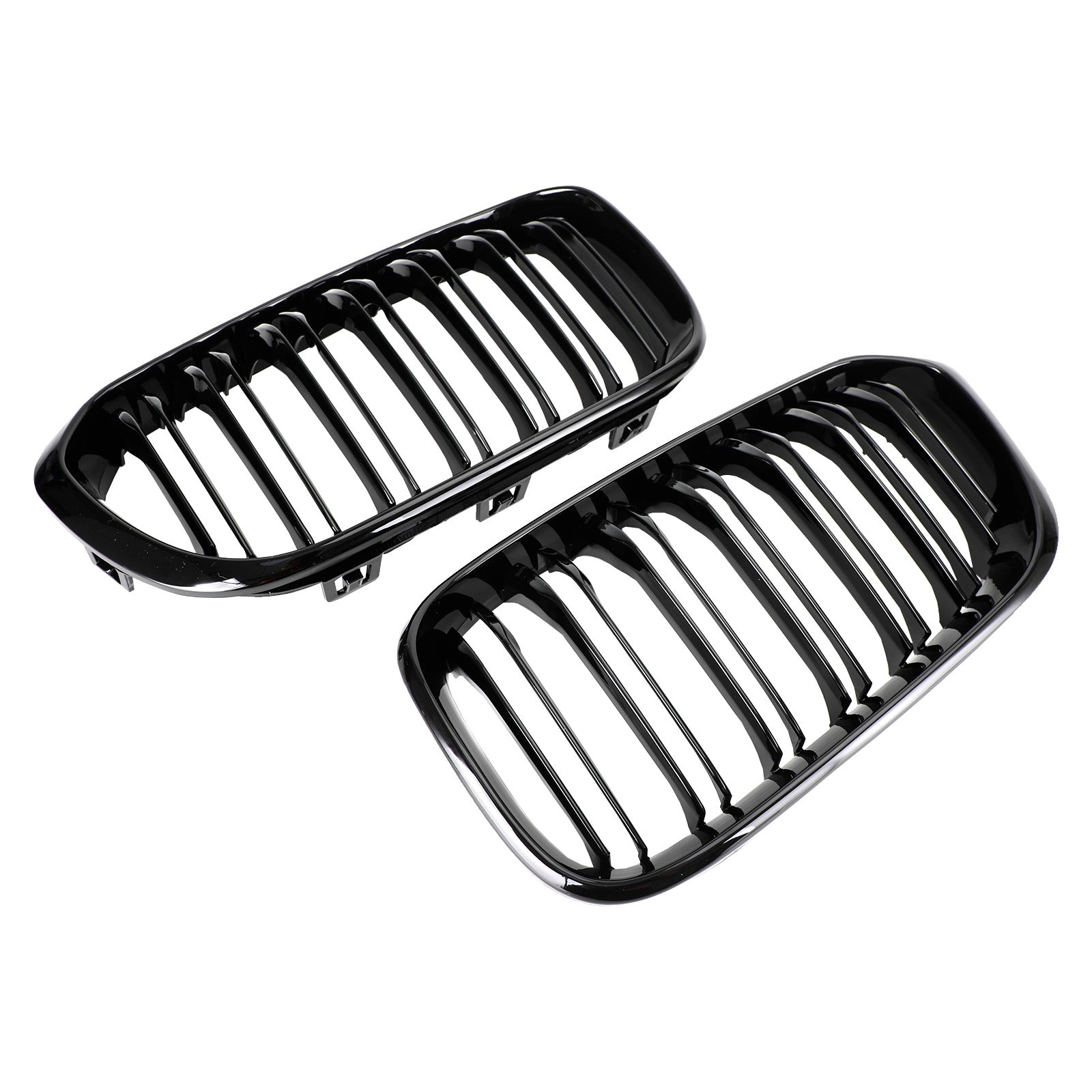 BMW 1 Series 2015-2017 F20 F21 Gloss Black Double Front Kidney Grill Grille