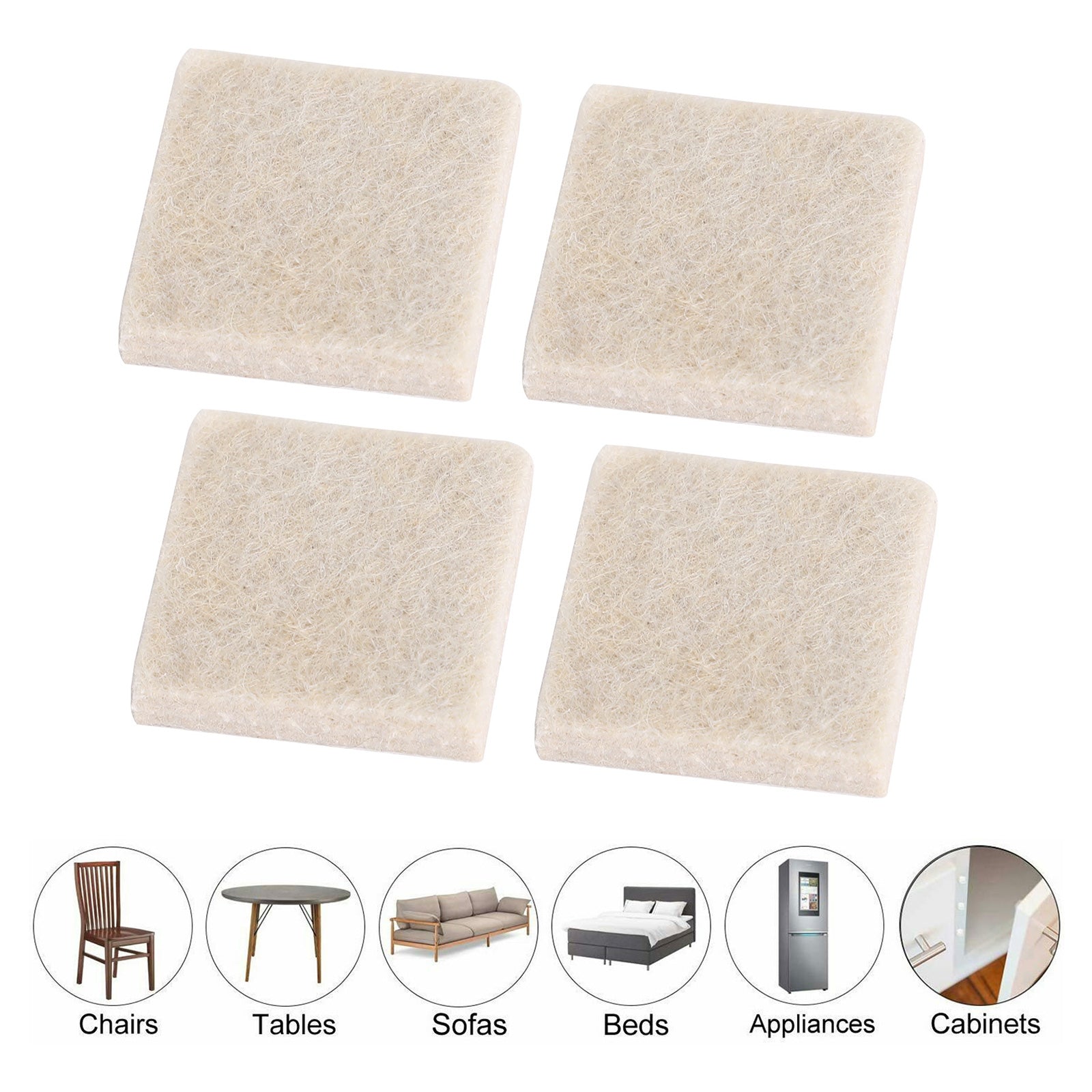 Furniture Felt Pads Square/Round Floor Protector Chair/Table Leg Sticky Back Generic