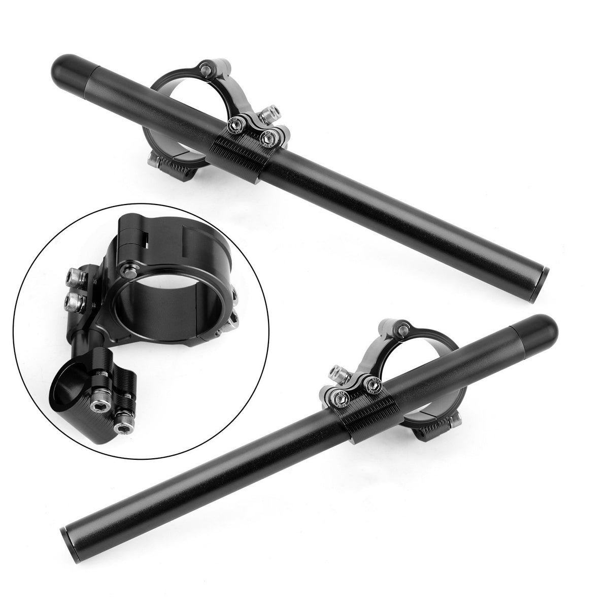 Universal Adjustable Rotatable CNC Billet Clip Ons Fork Tube Handlebar Kit 37mm