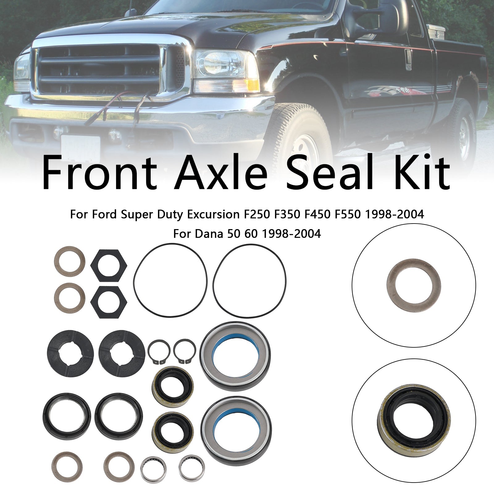 1998-2004 Dana 50 60 Front Axle Seal and Thrust Washer Kit