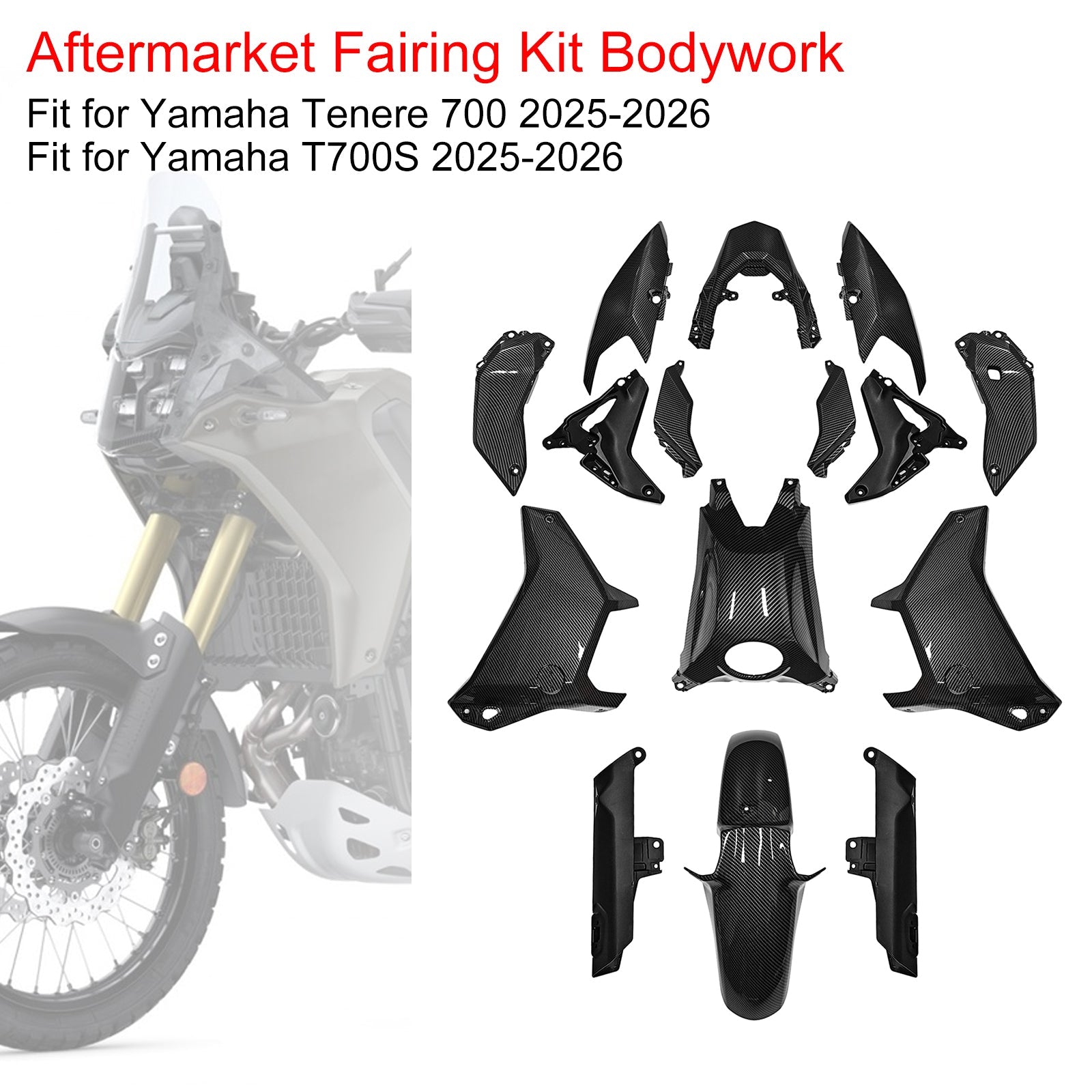 Injection Bodywork Fairing Kit for Yamaha Tenere 700 T700S 2025-2026