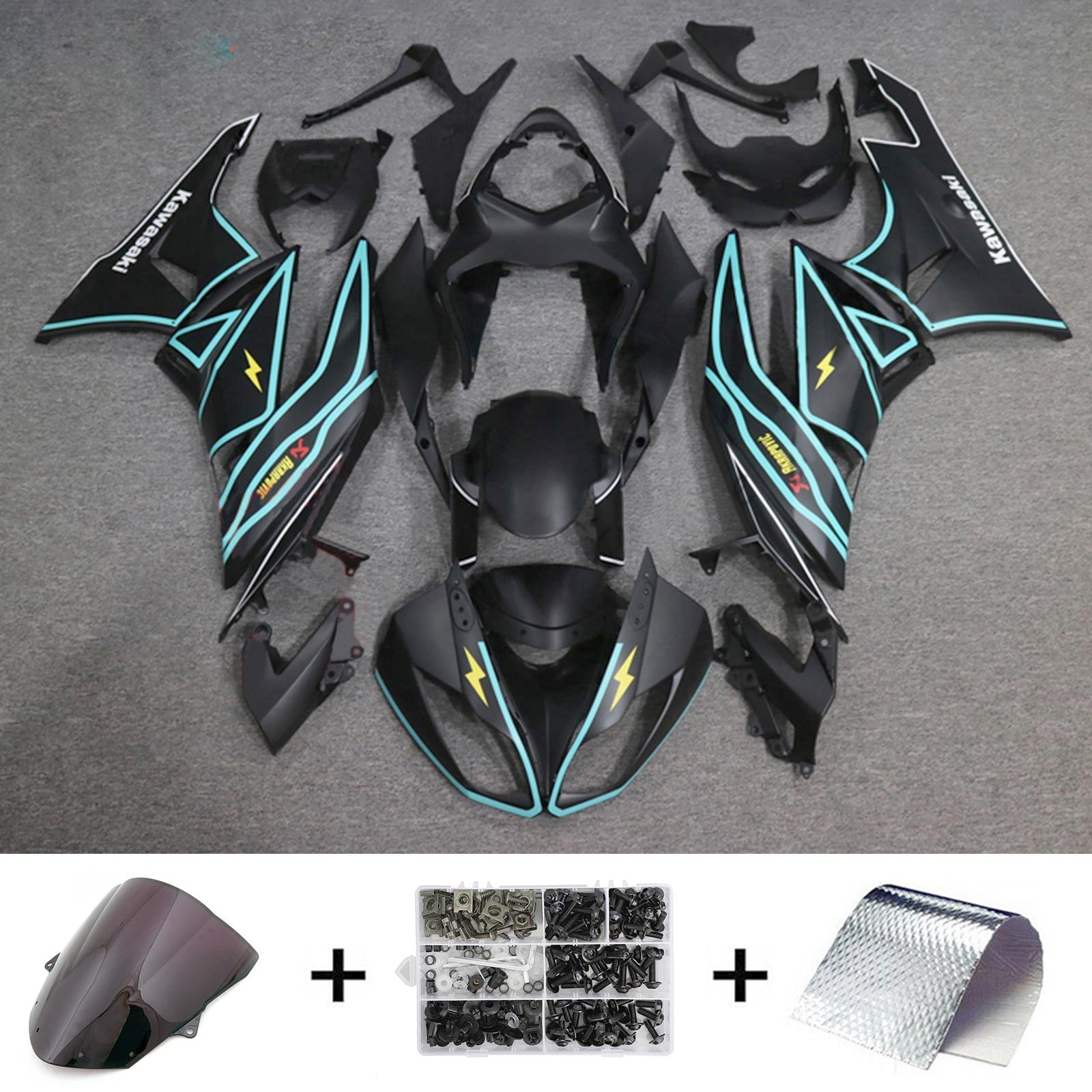 2009-2012 Kawasaki ZX6R 636 Fairing Kit Bodywork Plastic ABS