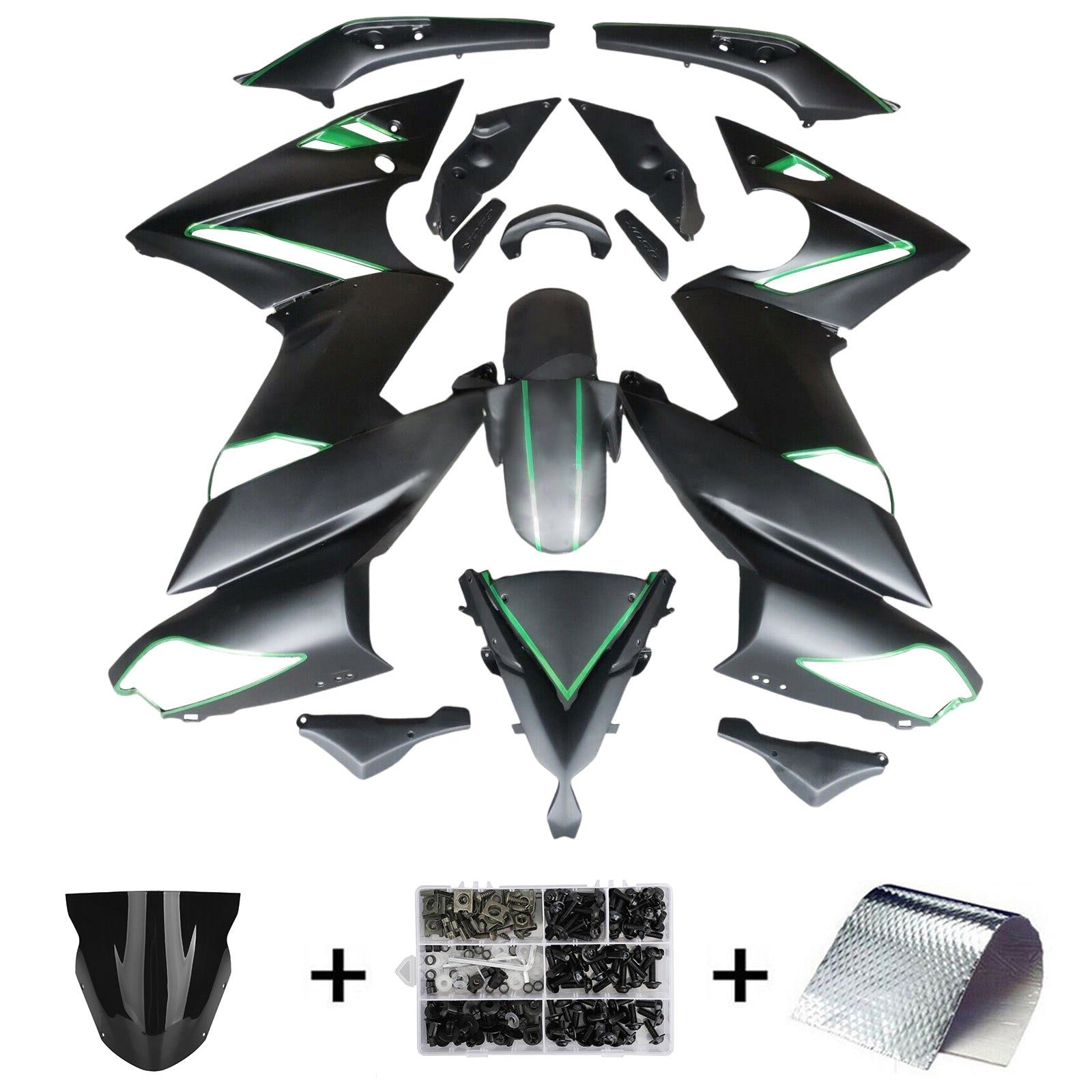 2009-2011 Kawasaki Ninja 650 ER-6F EX650 Injection Fairing Kit Plastic