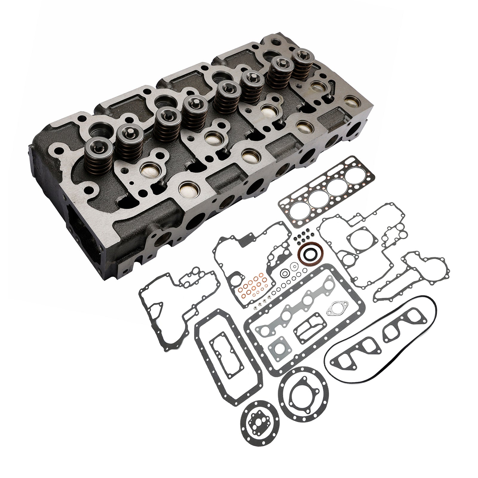 Complete Cylinder Head+Gasket Kit For Kubota V1902 Holland Skid Steer L555 L553