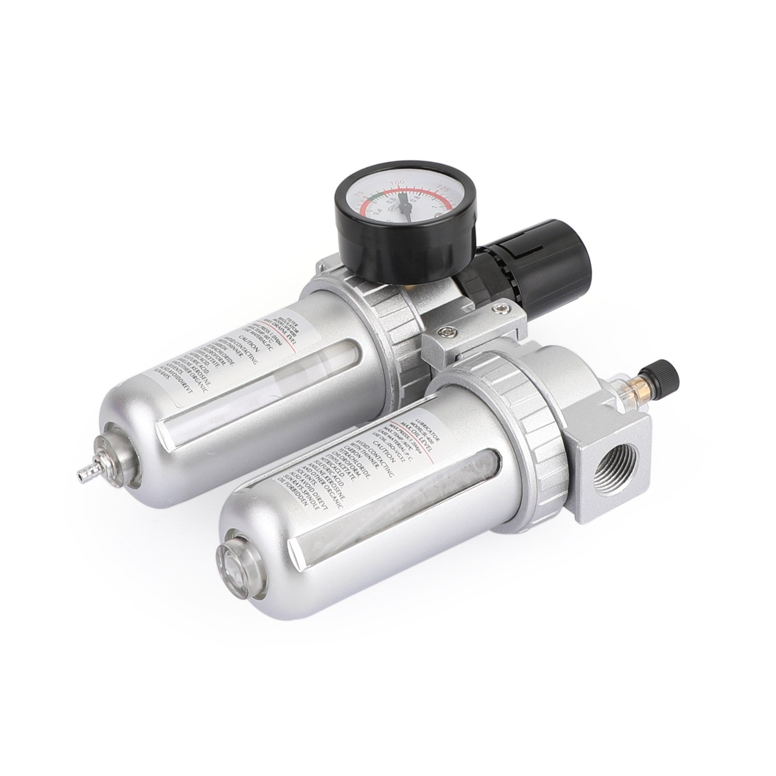 1/2"in Air Compressor Filter Oil Water Separator Trap Tools With Regulator Gauge
