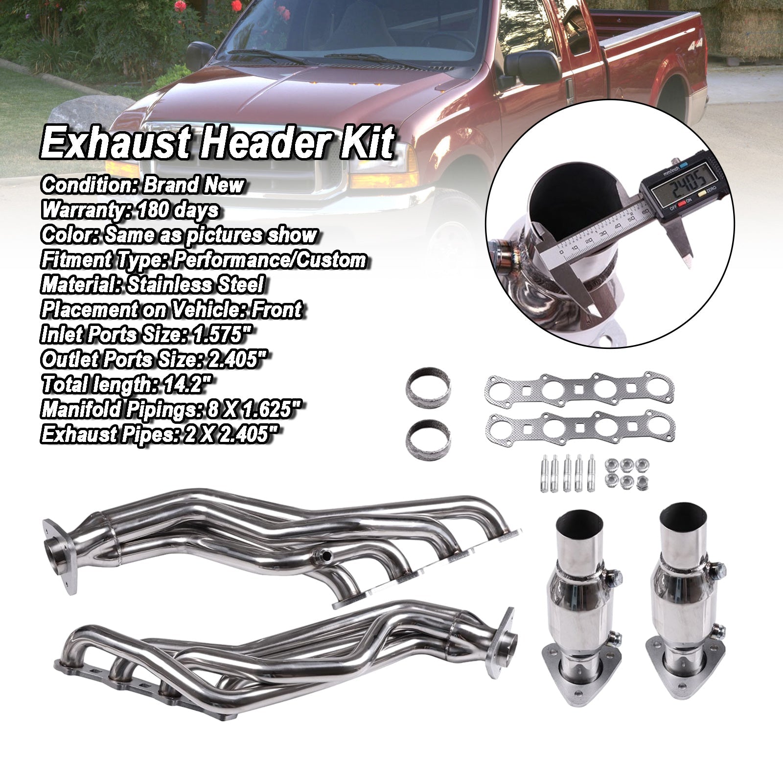 Exhaust Manifold Racing Header Fit Ford F-150 1999-2003 Fit Ford F-150 2004