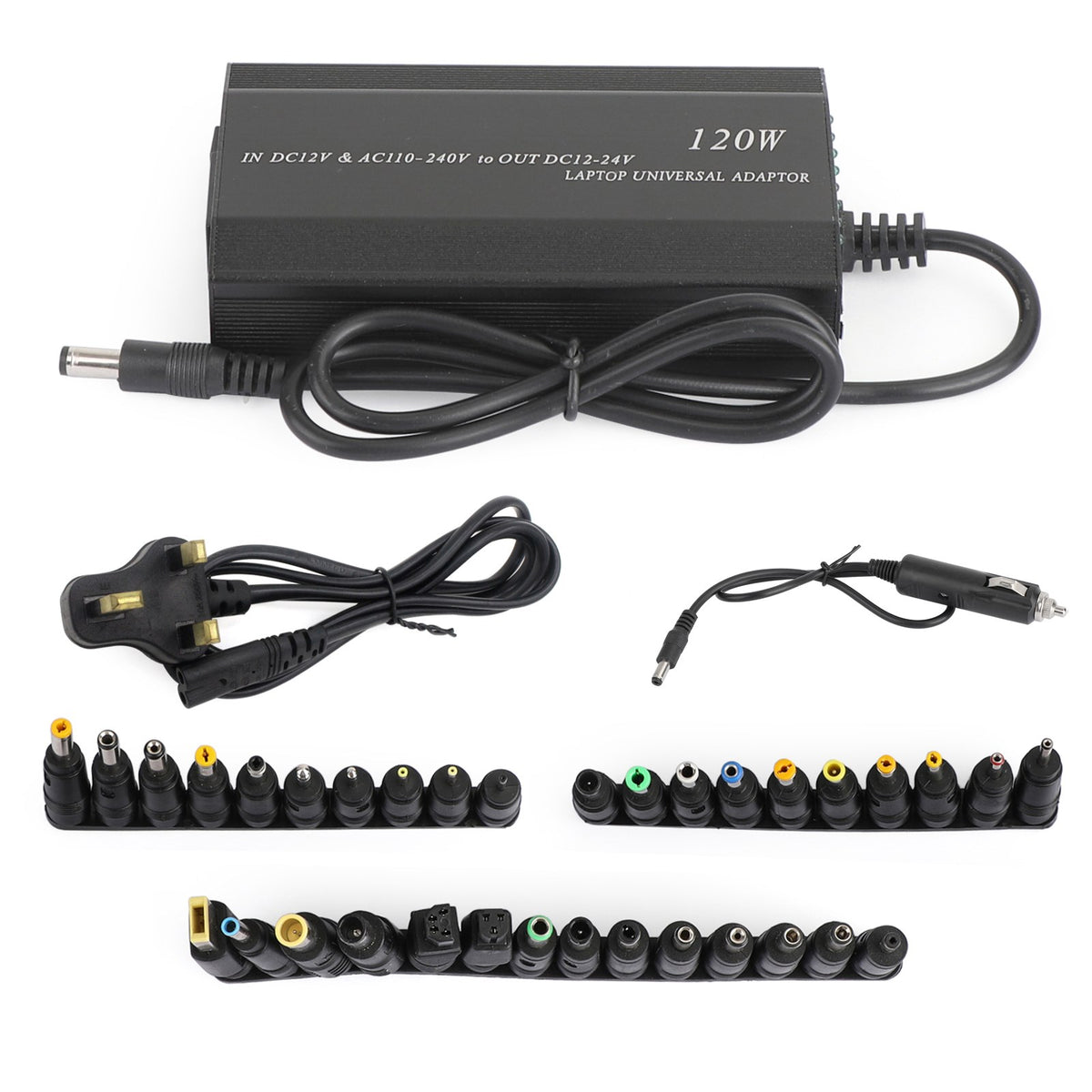 120W Car Home 34 Tips Power Supply Adapter Charger for Laptop Notebook US Plug