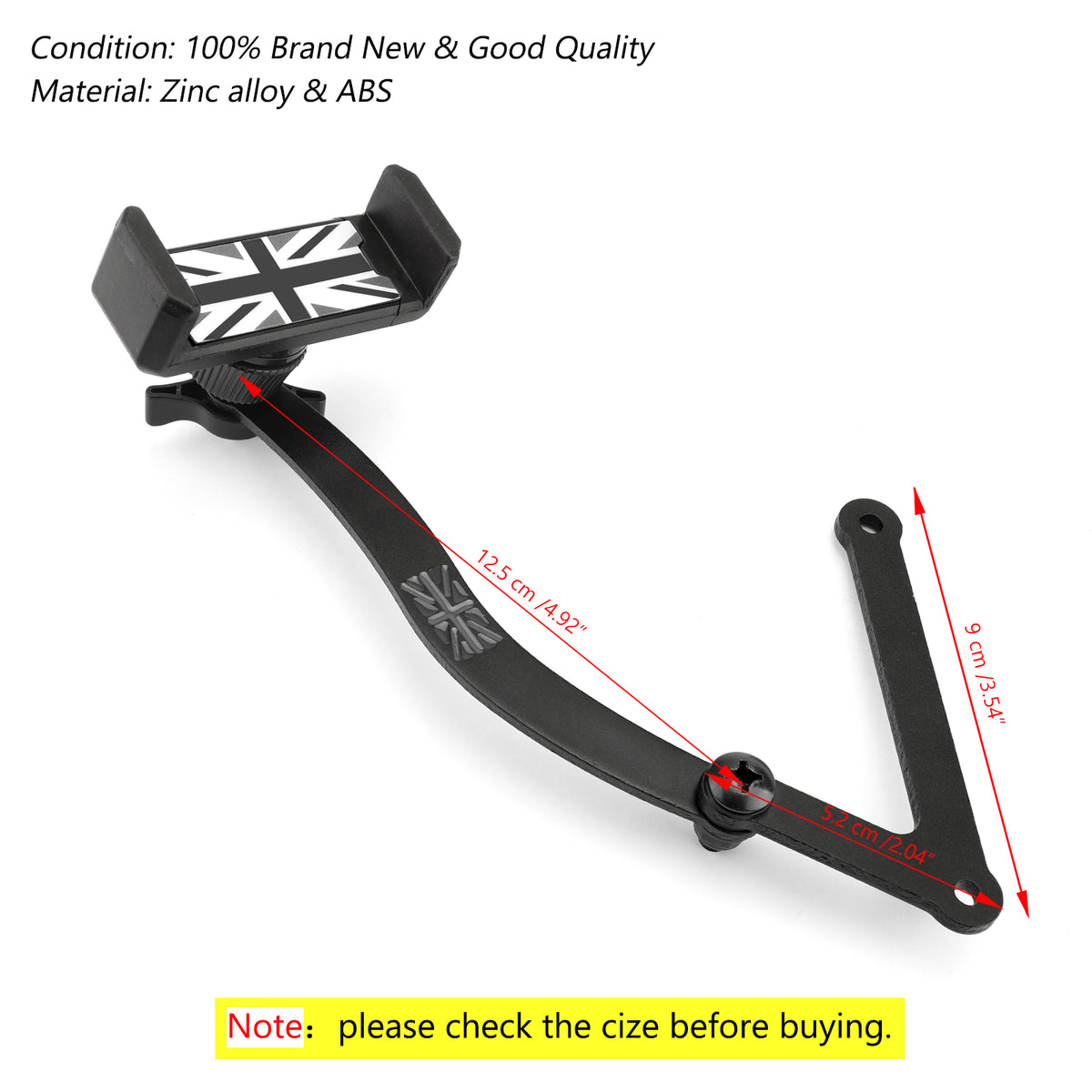 Union Jack Car Cell Phone Mount Folding Holder For Mini Cooper F54/55/56/57/60