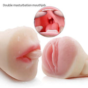 Vagina Tongue Tooth Male Realistic Masturbators Oral Double Holes Soft Sex Toy