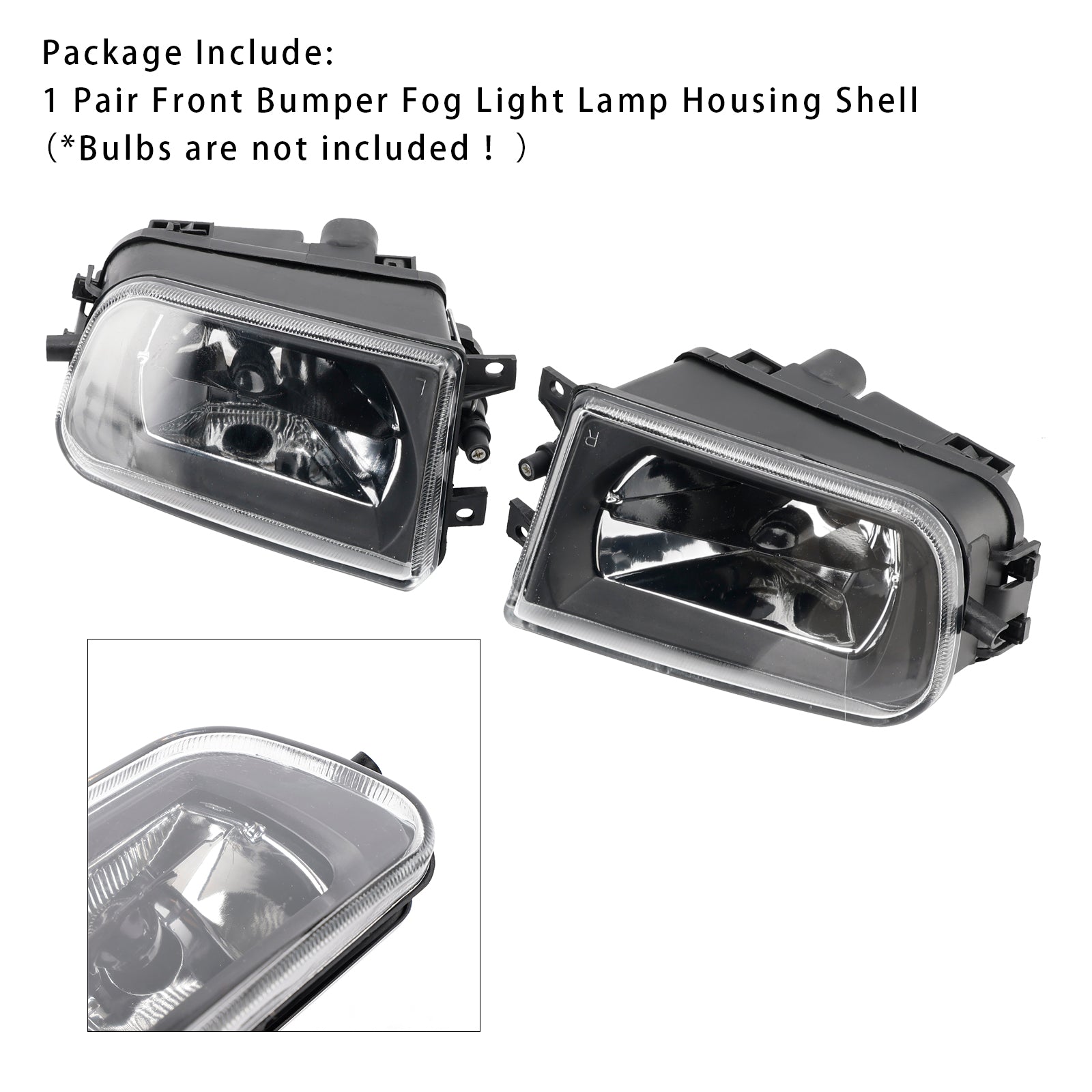1995-1998 BMW E39 5-Serise Pair Front Bumper Fog Light Lamp Housing Shell 63178360575 63178381977