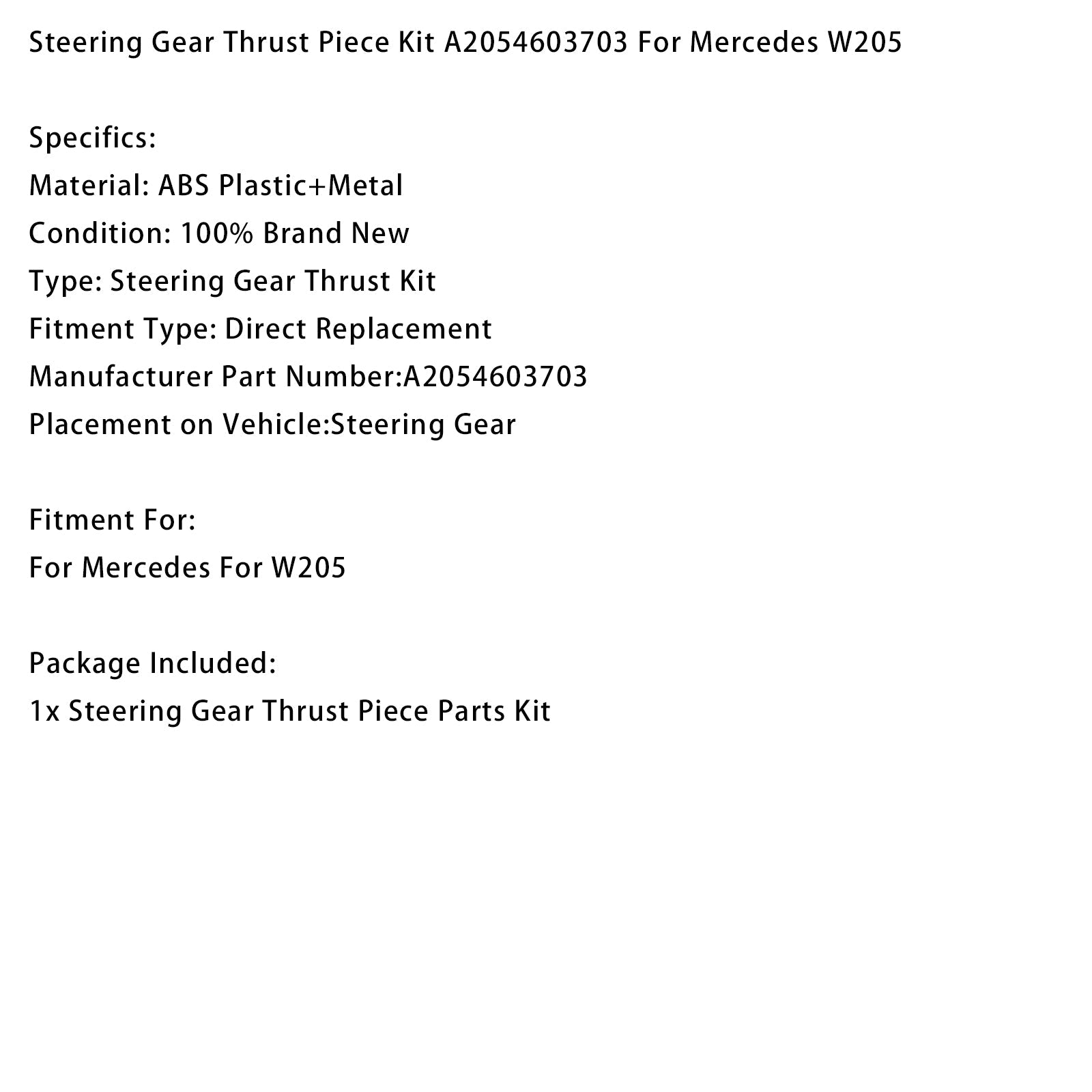 Steering Gear Thrust Piece Kit A2054603703 For Mercedes For W205