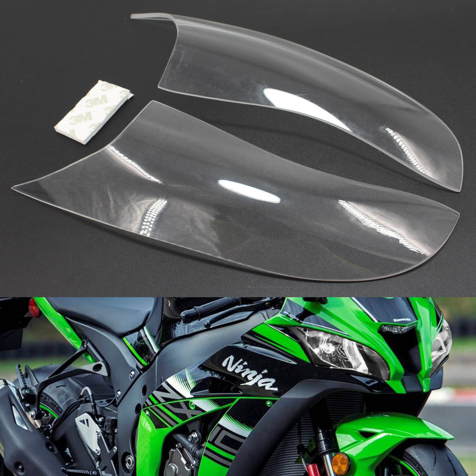 2016-2018 Kawasaki Zx-10R Zx 10R Front Headlight Lens Protection Cover Smoke Generic