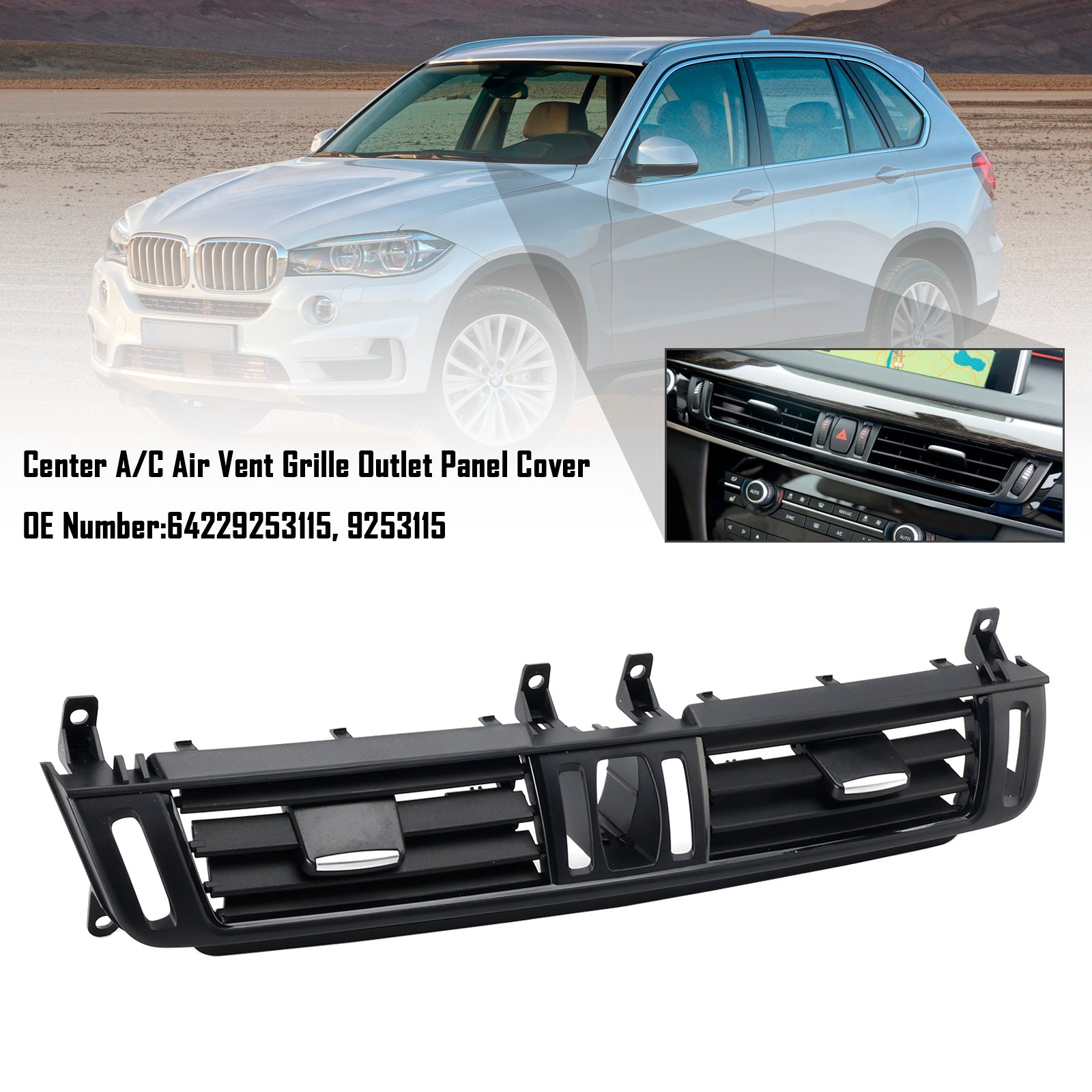 2014-2018 BMW X6 M F86 Center Dashboard A/C Air Vent Outlet 64229253115 9253115