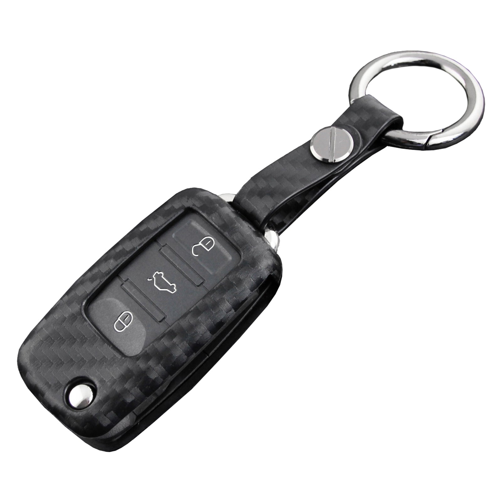 Leather Silicone Car Key Case Cover With Buckle For Volkswagen Golf MK6