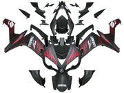 2007-2008 Yamaha YZF-R1 Black Matte & Red Flame Racing Fairings Generic