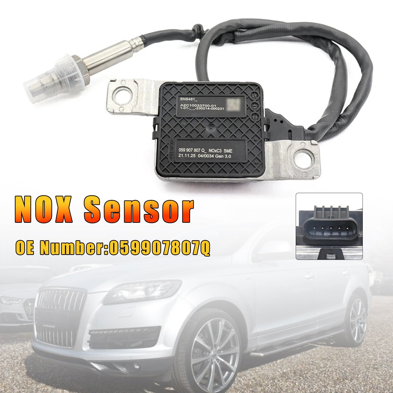 Front Nitrogen Oxide Nox Sensor 059907807Q for Audi Q7 4LB TDI 3.0L 2010-2015