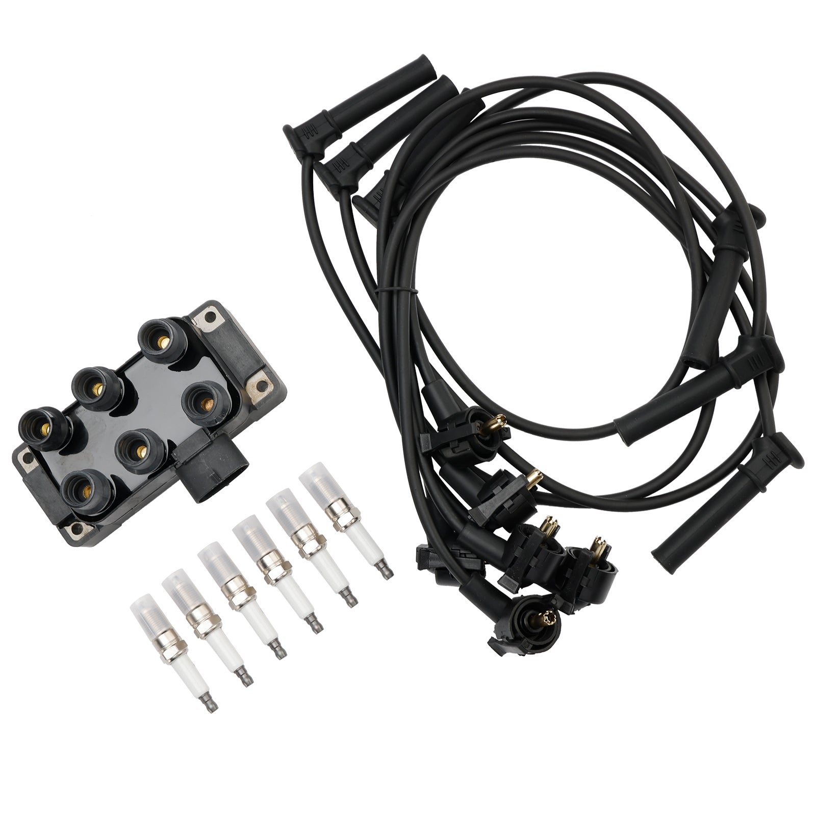1989-1995 Ford Taurus V6 3.0l Ignition Coil+6 Spark plug+6 Wire FD480 DG452 90TF12029A