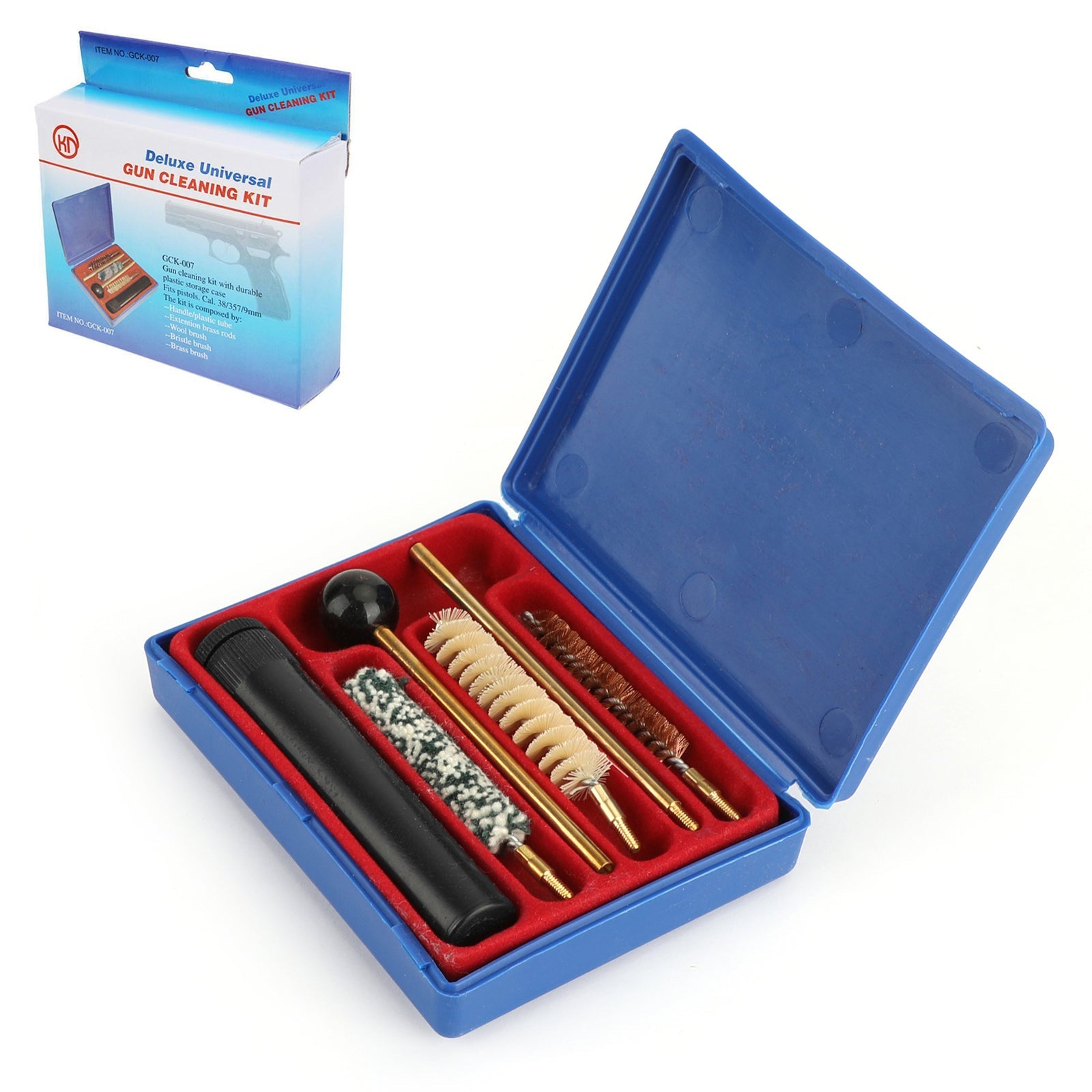 Gun Cleaning Kit for Cal .38 .357 9mm Pistol and Revolver Universal Brushes