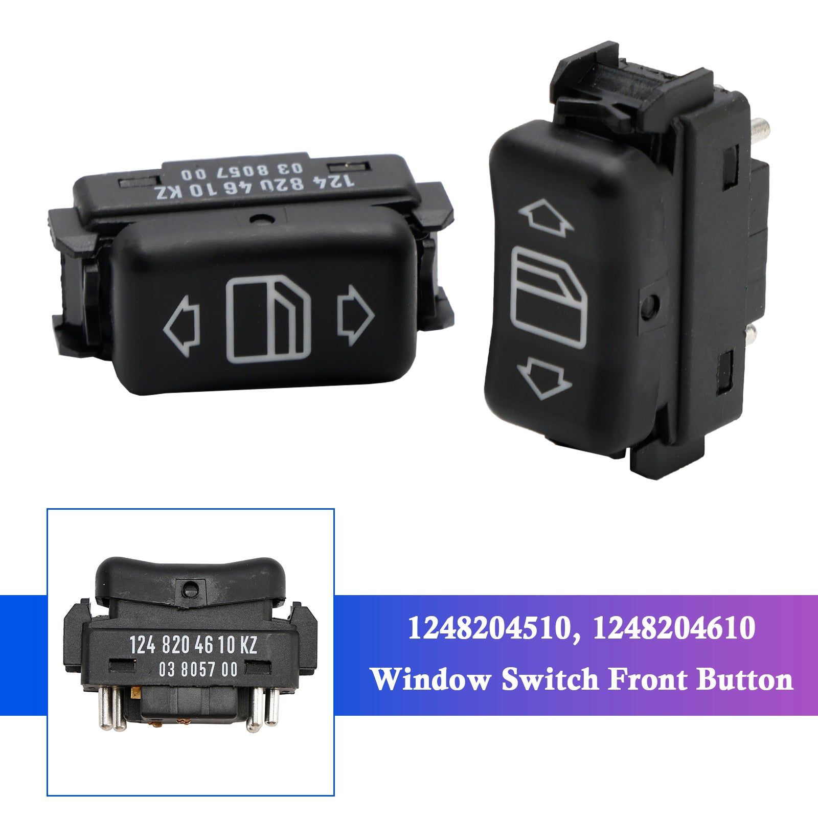 2X Console Power Window Switch Front Button for Mercedes Benz W124 S126 W190