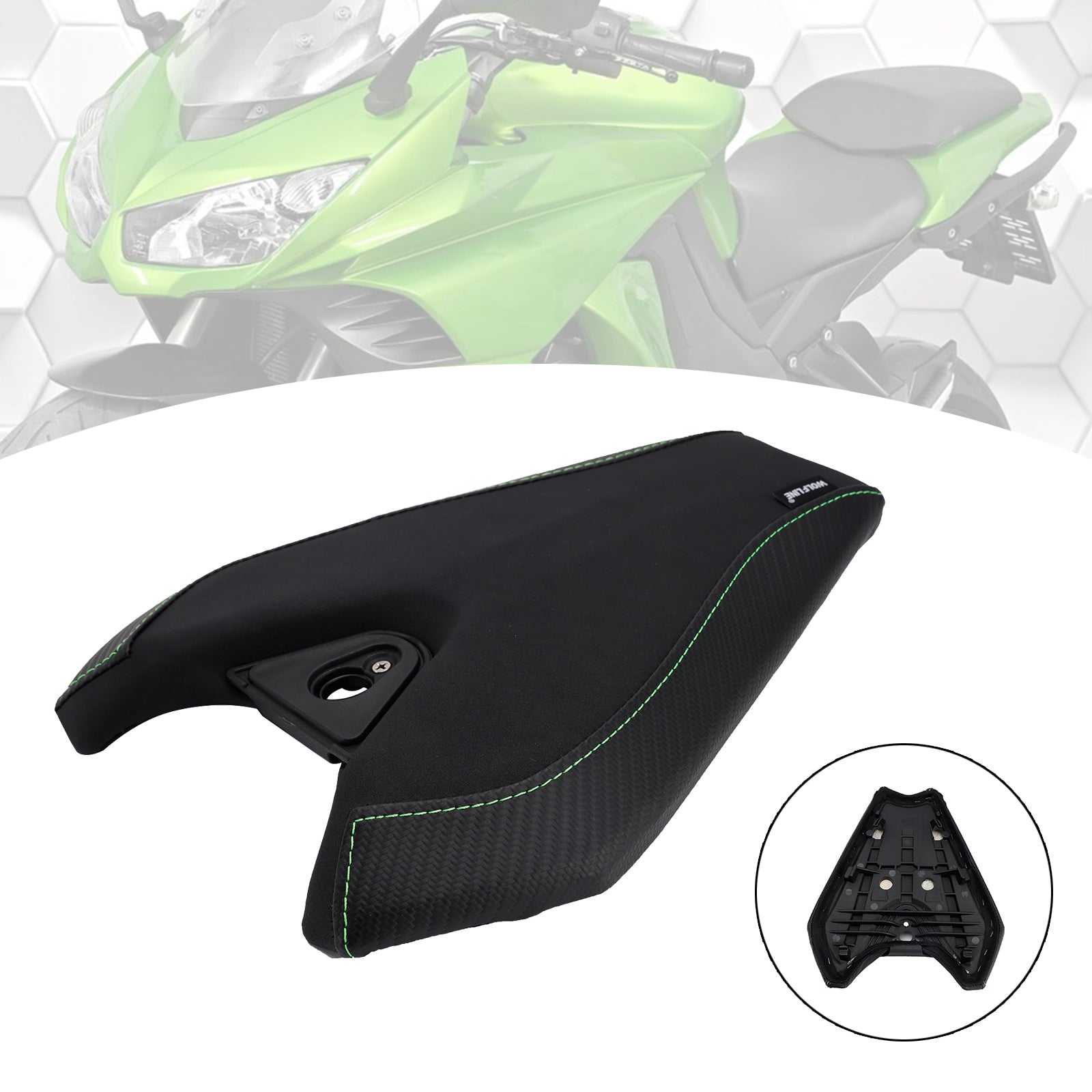 2014-2025 For Kawasaki Z1000 Rear Passenger Seat Cushion Pillion Flat Green2 24 Red