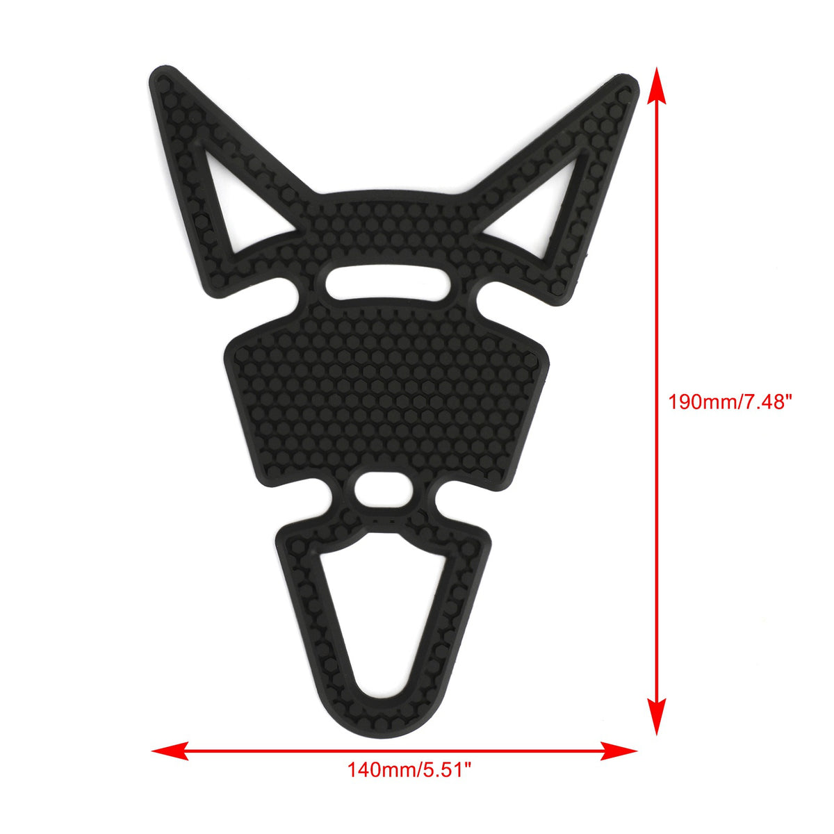 Areyourshop Motorbike Rubber Tank Pad Protector Motorcycle 3D "Cat ears" Look Spine Pad