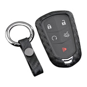 Leather Silicone Car Key Case Cover With Buckle For Cadillac