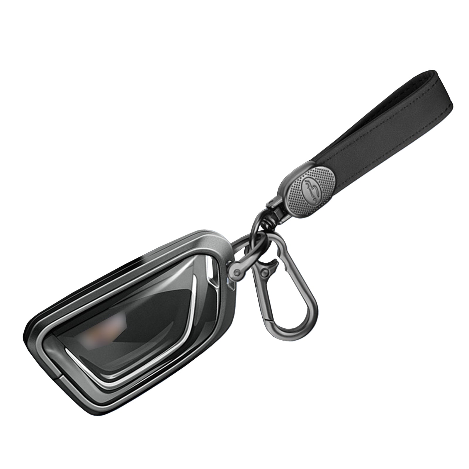 Aluminum Alloy TPU Black Car Key Case Cover With Buckle For Cadillac