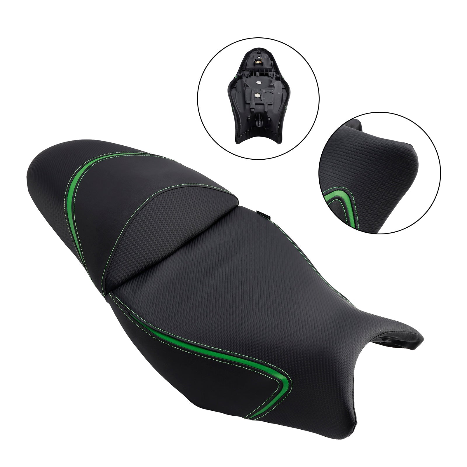 2022-2024 Kawasaki Versys650 Complete Cushion Rider Passenger Seat Green